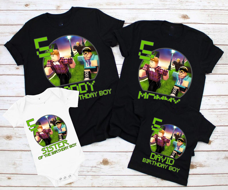 Personalized Roblox Family Birthday Shirts, Custom Matching Birthday Family Party, Personalized Gifts T-Shirt, Roblox Family Shirt