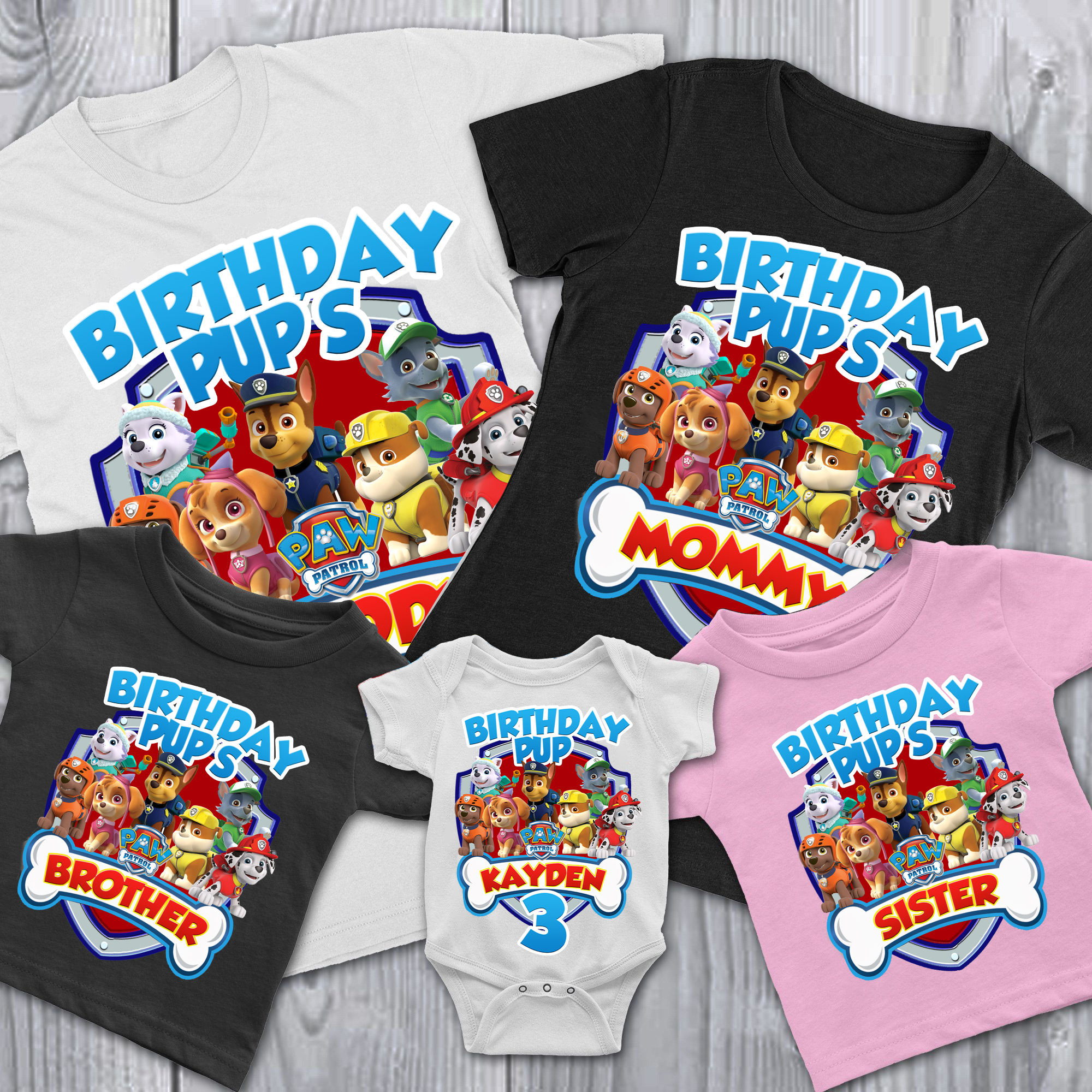 Paw Patrol Birthday Shirt, Customized Birthday Paw Patrol Theme Party Shirts, Family Matching Set Paw control Shirts