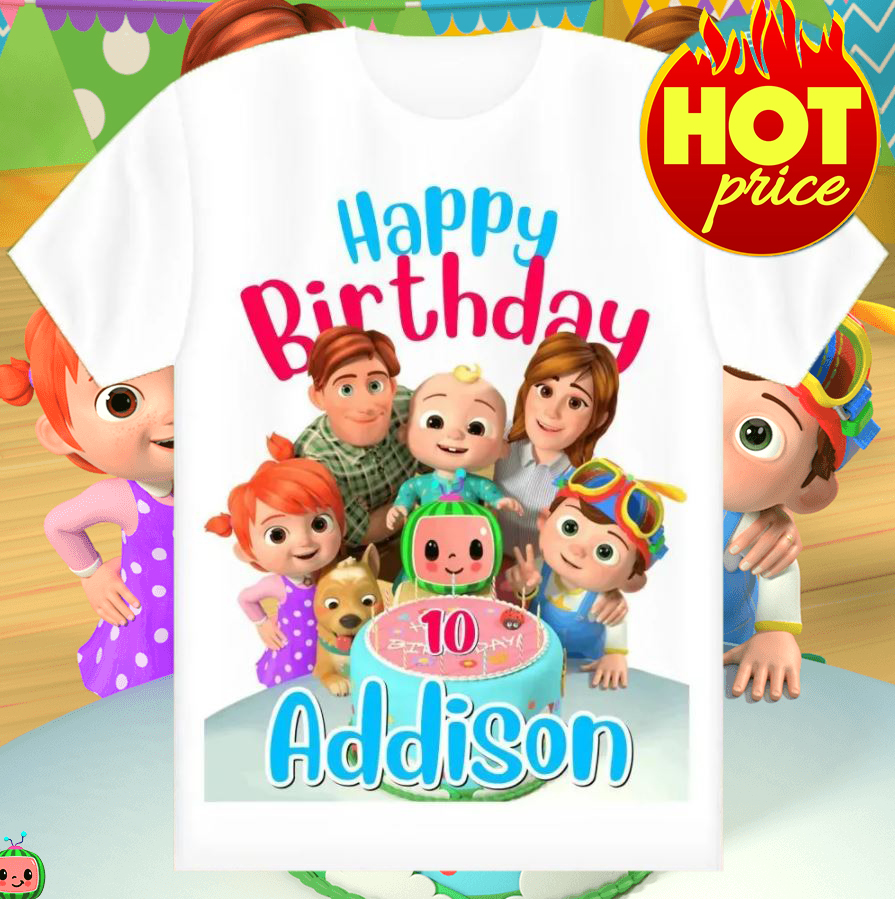 Personalized Coco-melon Birthday Shirts, Cocomelon Family Matching Shirt, Cocomelon Birthday Party Shirt, Custom Family Shirt