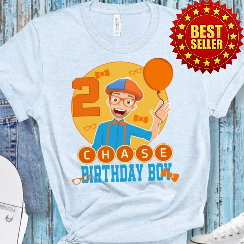 Personalized Blippi Birthday Shirt, Blippi Party, Blippi Shirt, Customized Birthday Blippi Theme Party Shirts, Family Matching Blippi Shirts