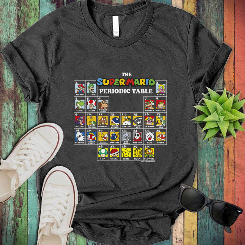 Super Mario Periodic Table Of Characters Elements T-Shirt