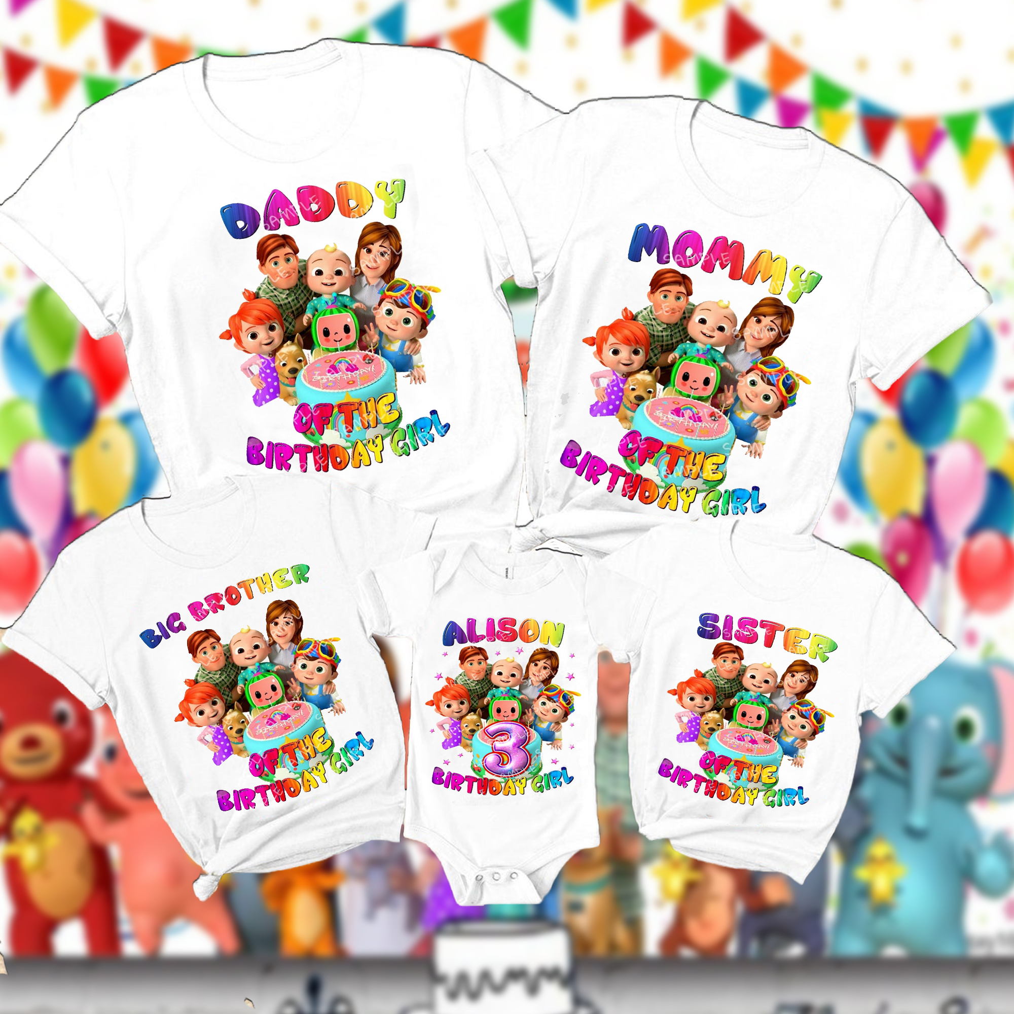 Personalized Cocomelon Birthday shirt, Cocomelon Family Birthday shirt, Custom Birthday Kids Tee