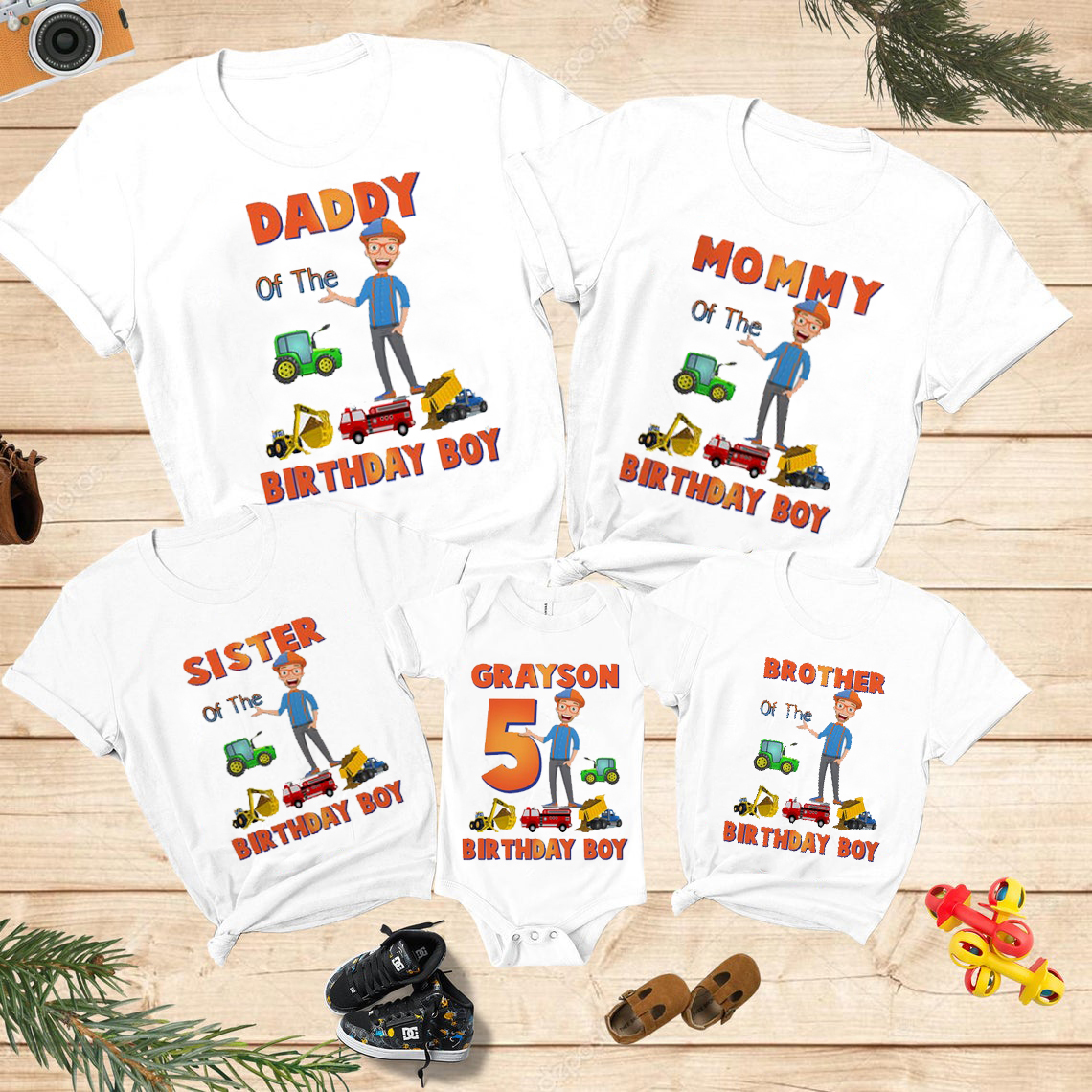 Personalized Blippi Birthday Shirt, Blippi Party, Customized Birthday Blippi Theme Party Shirts, Family Matching Blippi Shirts