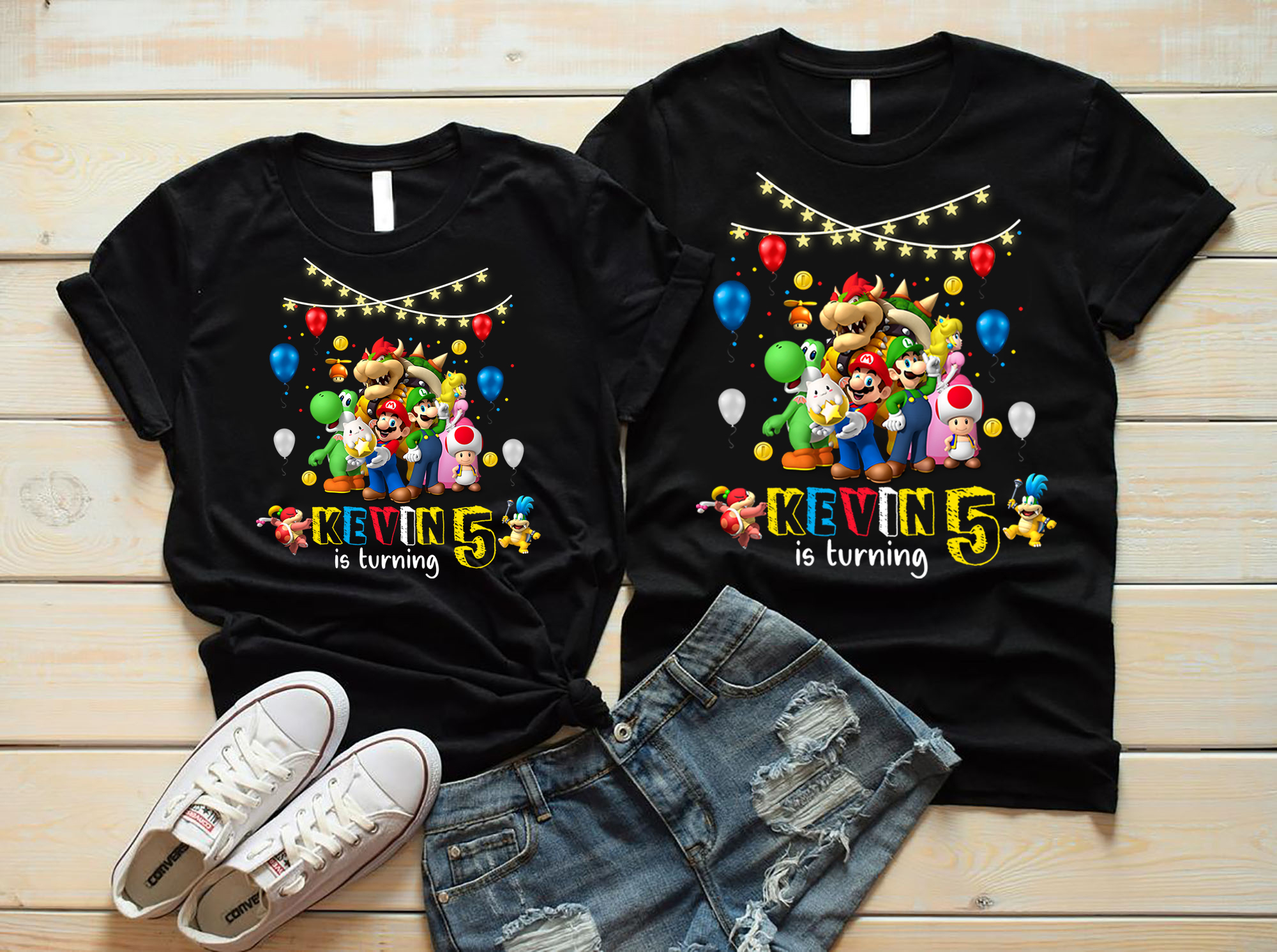 Personalized Super mario Birthday Shirt, Super Mario party theme shirt, Family Shirt gift Birthday shirt