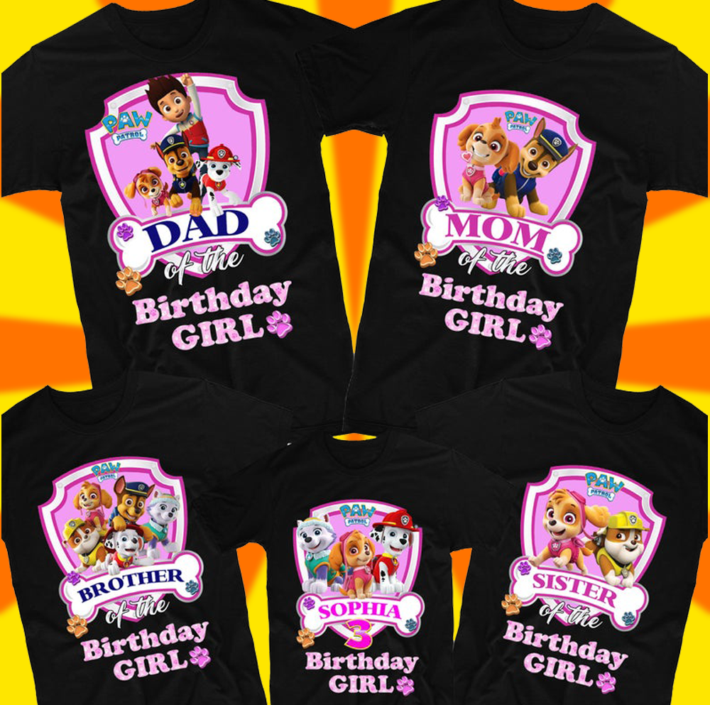Paw Patrol Birthday Girl Shirt, Paw Patrol Birthday Family Shirt, Paw Patrol Custom Birthday T-Shirt