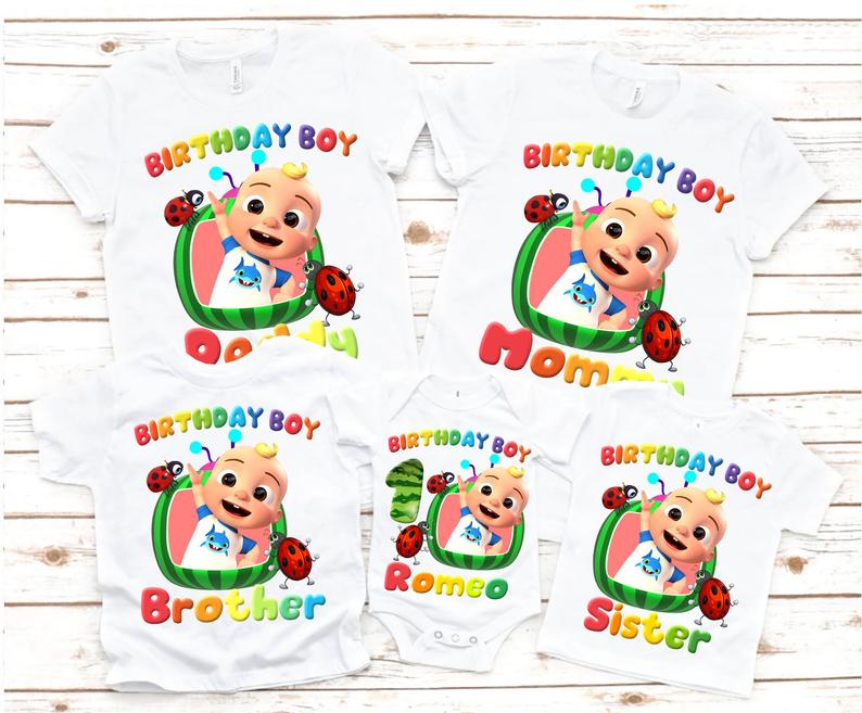 Coco-melon Birthday Shirtswatermelon Birthday GirlBoy Family Matching shirtsCocomelon Birthday Theme custom shirts for boy and girls