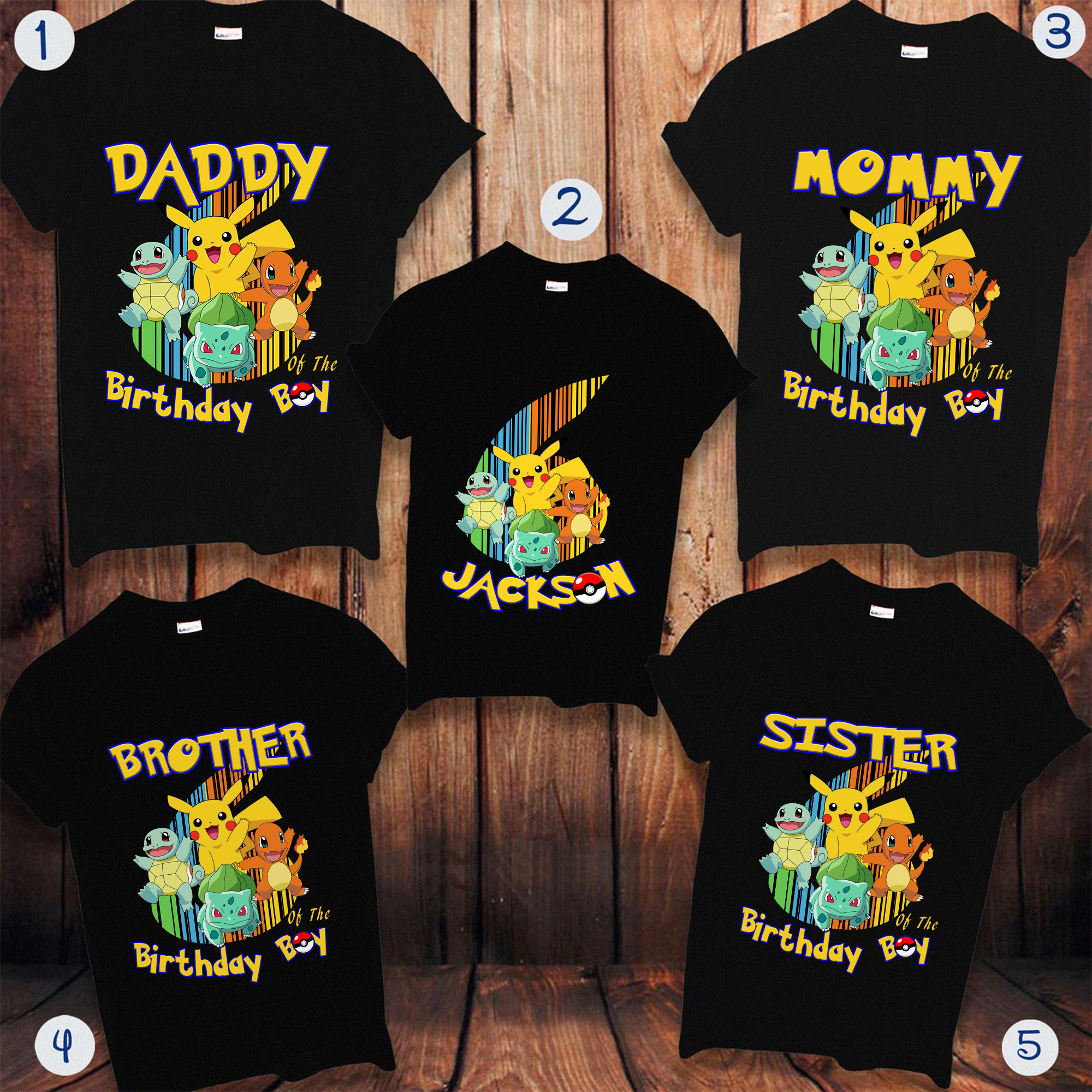 Pikachu Costume Birthday shirt, Pokemon Birthday Family Shirt, Personalized Birthday Family matching Shirt , Birthday Gift Shirt