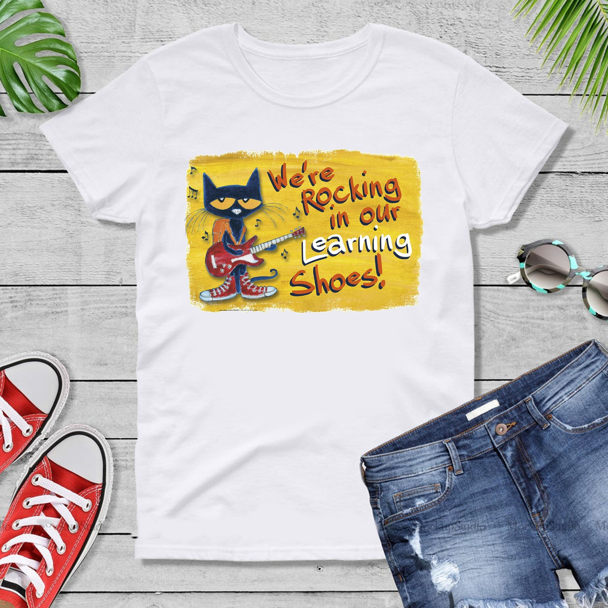 Pete The Cat Shirt, We're Rocking In Out Learning Shoes Shirt