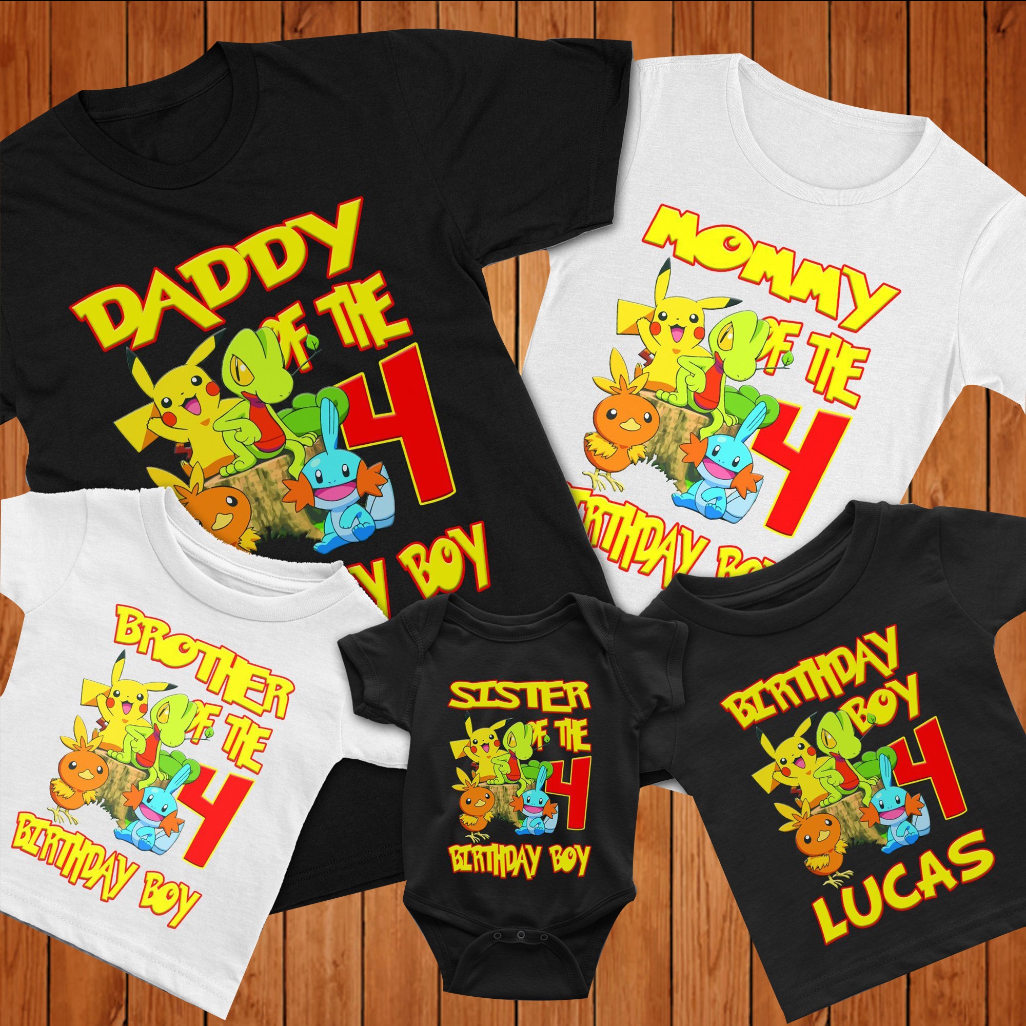 Custom Pikachu Birthday shirt, Party shirt, theme shirt, Personalized shirt, Family matching Shirt, Gift Birthday shirt, Pokemon birthday shirt