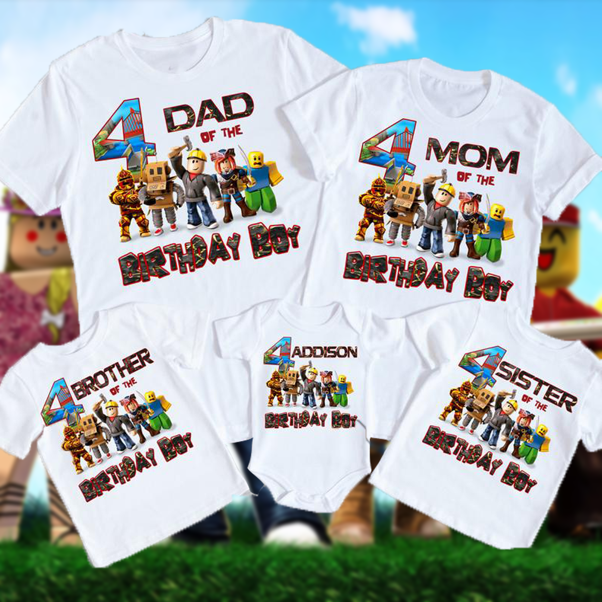 Roblox Birthday  Family Shirt, Roblox Birthday Family Matching Shirts, Personalized Roblox Birthday Family Shirt