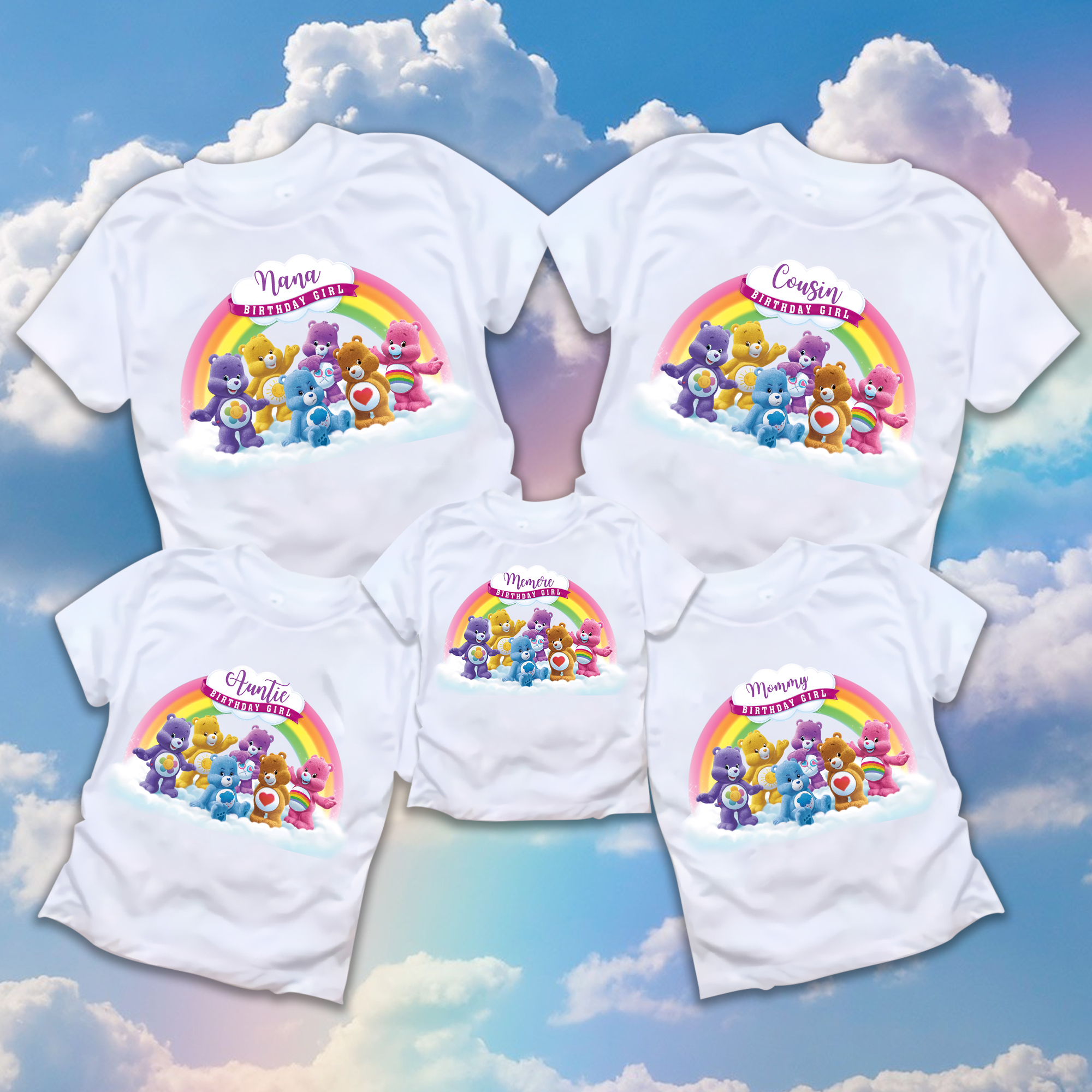 Personalized Care Bears Birthday Shirt, Family Matching Shirt, Cute Bear Shirt