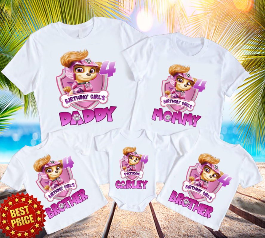 Paw Patrol Chase Birthday shirt, Paw Patrol Family Matching shirts, Paw Patrol Birthday Shirt Family Custom age and name