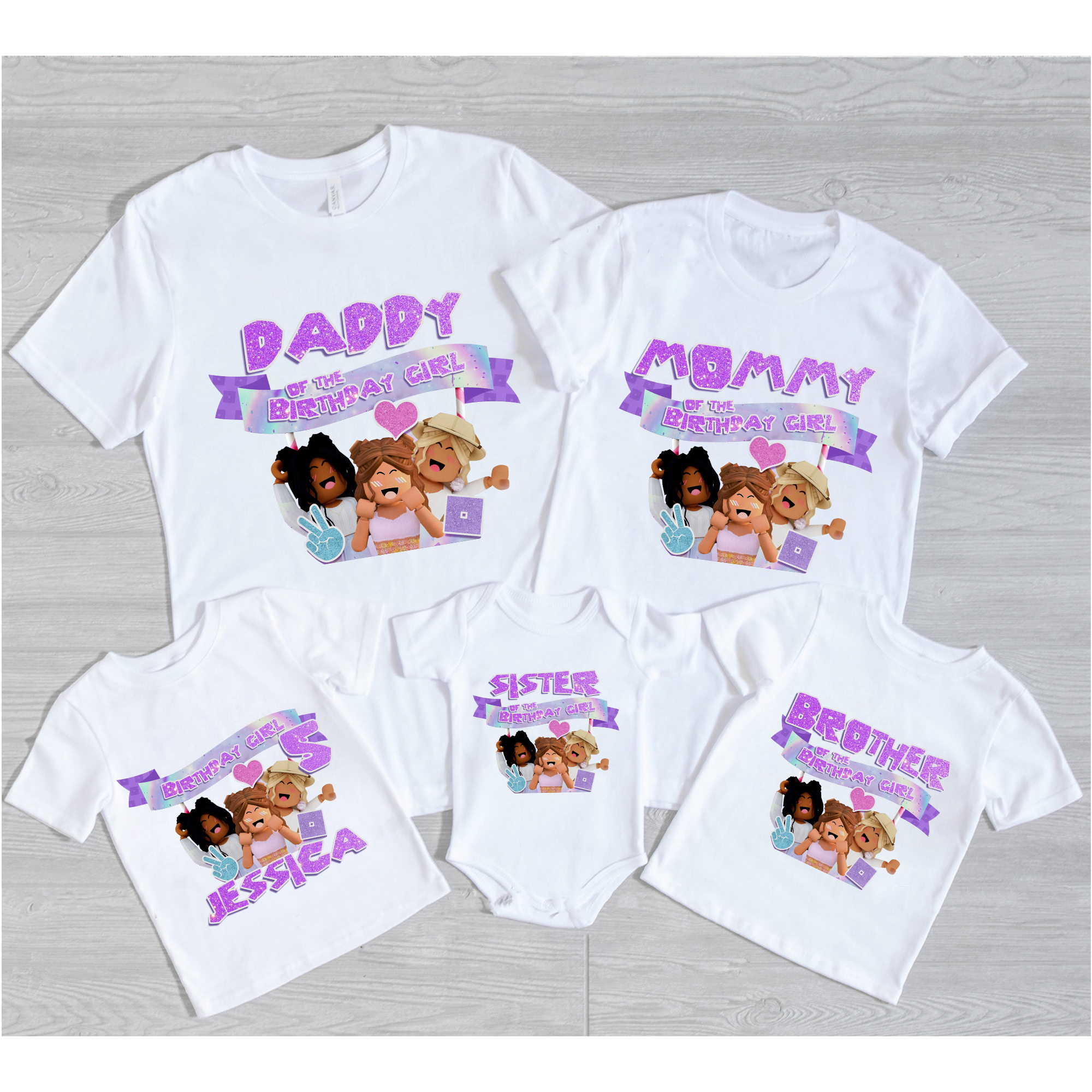 Roblox Girl Birthday Shirts, Family Set Roblox shirts, Roblox birthday theme shirts, Roblox birthday, Roblox shirt, Roblox tshirt, Roblox Girl