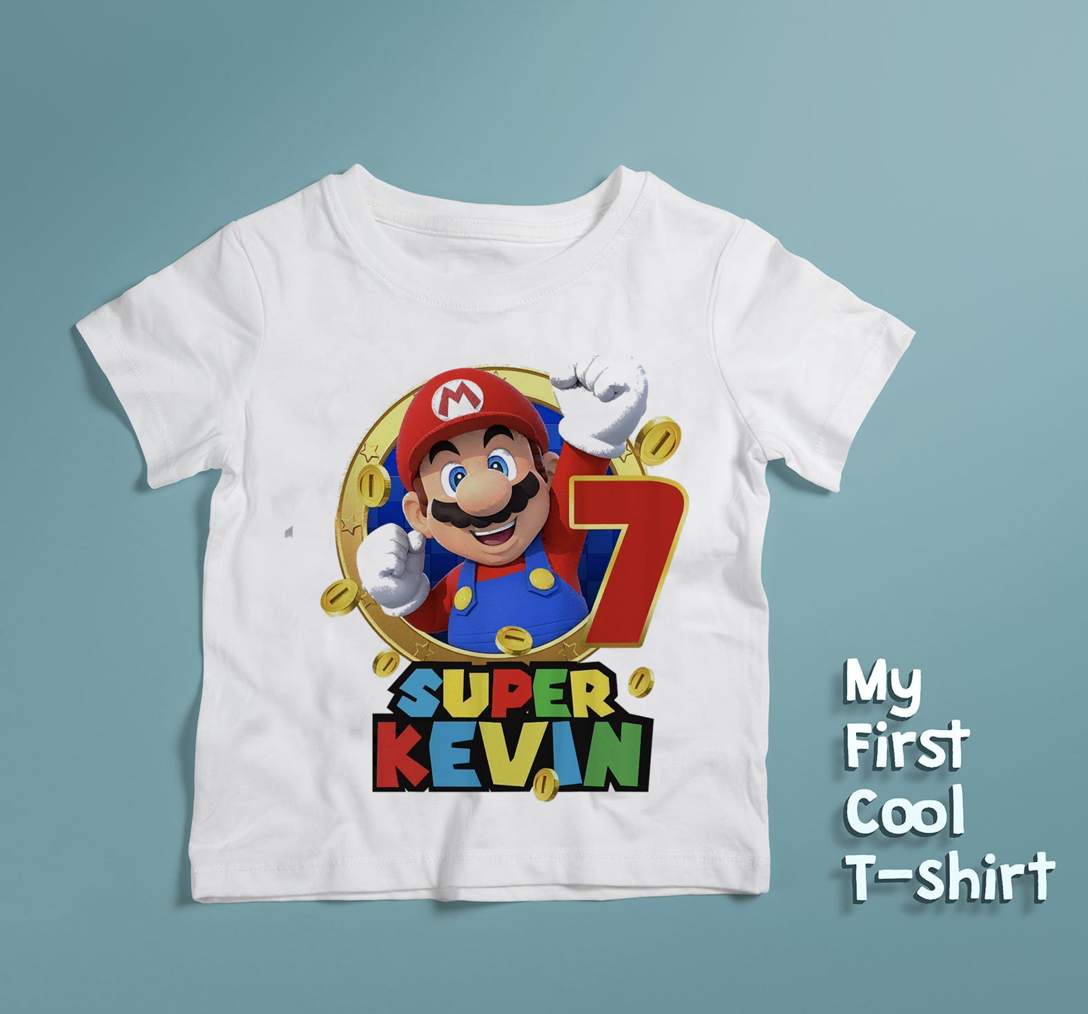 Mario and Luigi Boy's T-Shirt, Custom Birthday Super Mario Shirt, Super mario Personalized shirt