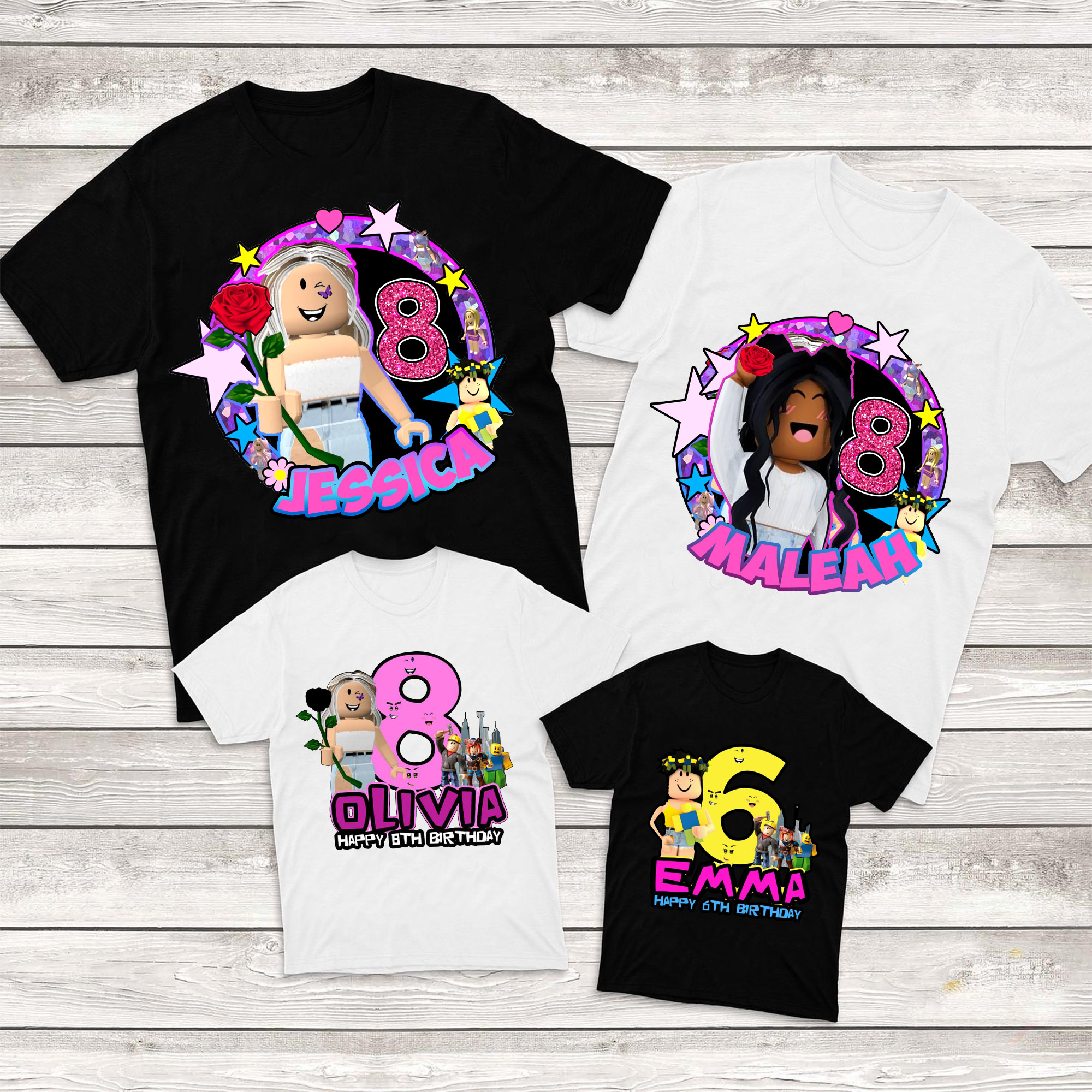 Roblox Girl Birthday Girls, Personalized Birthday Shirts, Roblox Girl Party Shirt