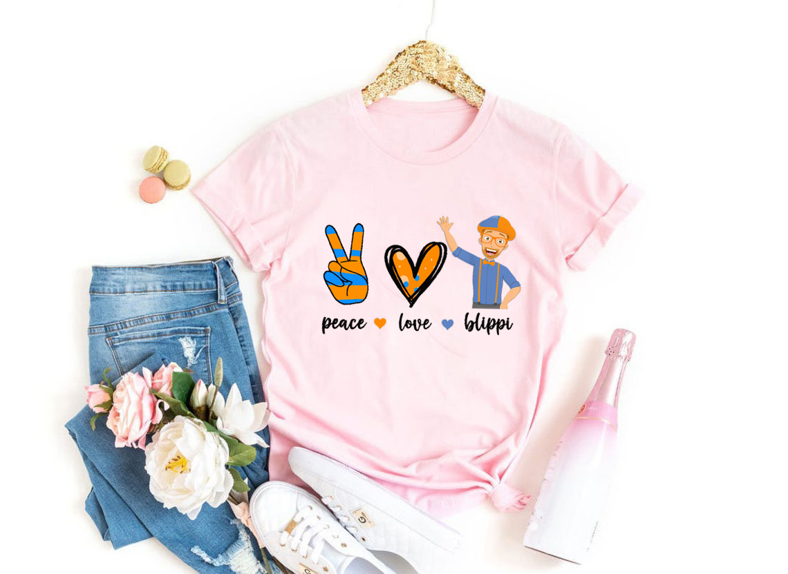Peace Love Blippi Shirt, Blippi Kid Tee, Birthday shirt