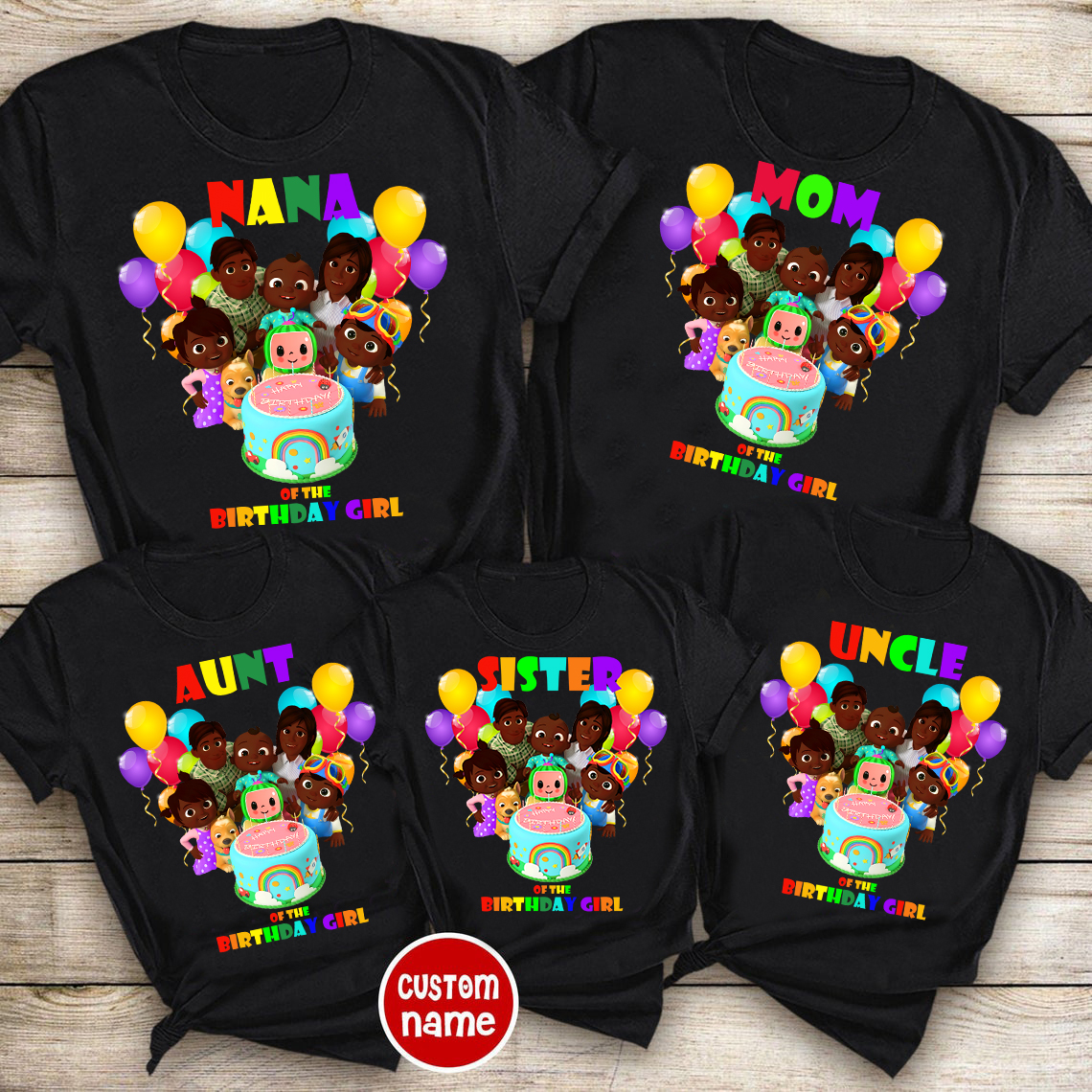 Personalized African American Family Cocomelon Birthday T-Shirt, Cocomelon Custom Family Shirts, Cocomelon Shirt