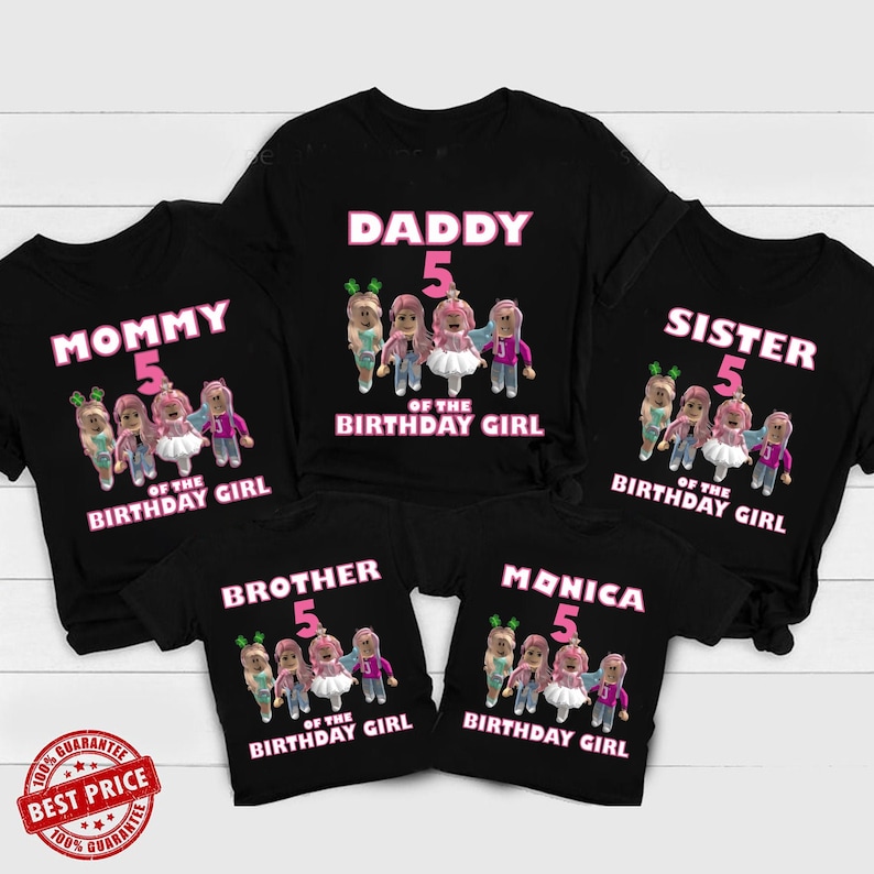 Roblox Girl Birthday Shirts, Family Roblox shirts, Roblox birthday theme shirts, Roblox birthday Set, Roblox shirt, Roblox tshirt, Roblox Girl