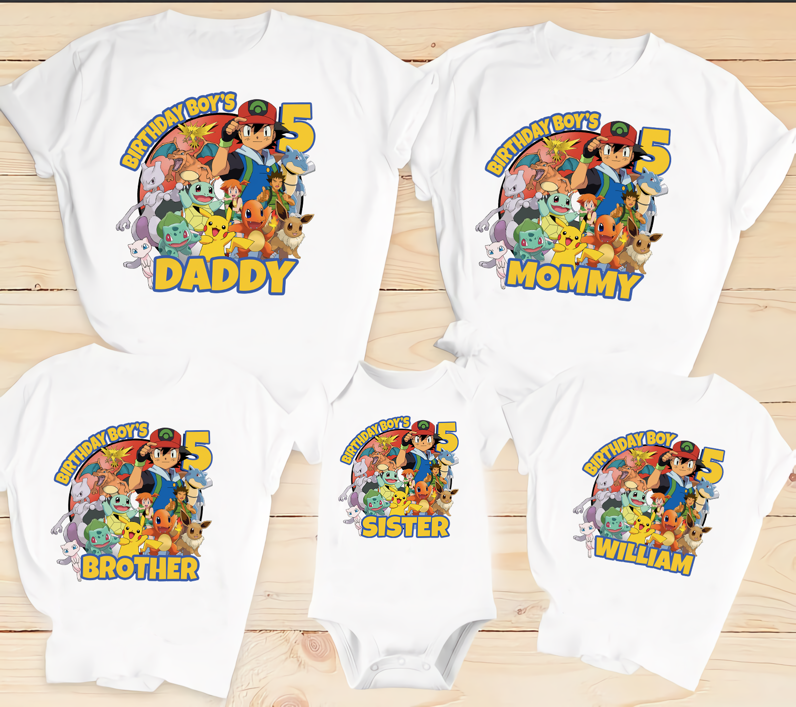 Pikachu Birthday Shirt Family, Pokemon Birthday Family Shirt, Personalized Birthday Family matching Shirt , Birthday Gift Shirt