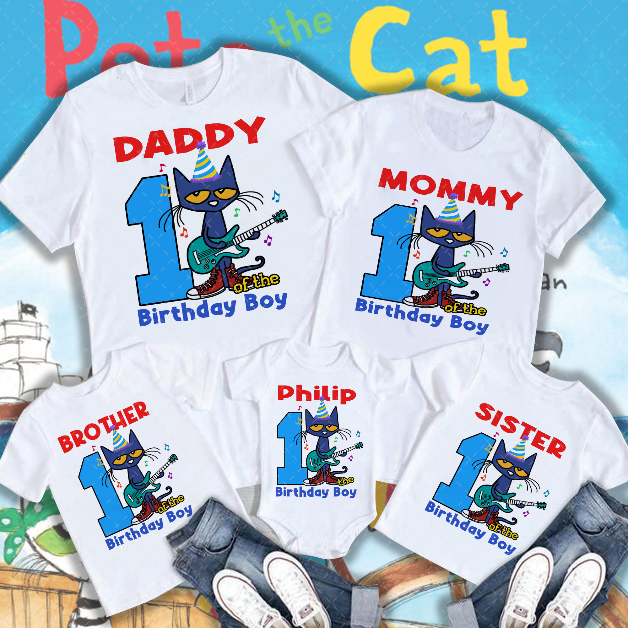 Pete The Cat Birthday Shirt, Groovy Shirt, Pete The Cat Party Shirt, Custom Name And Age Shirt