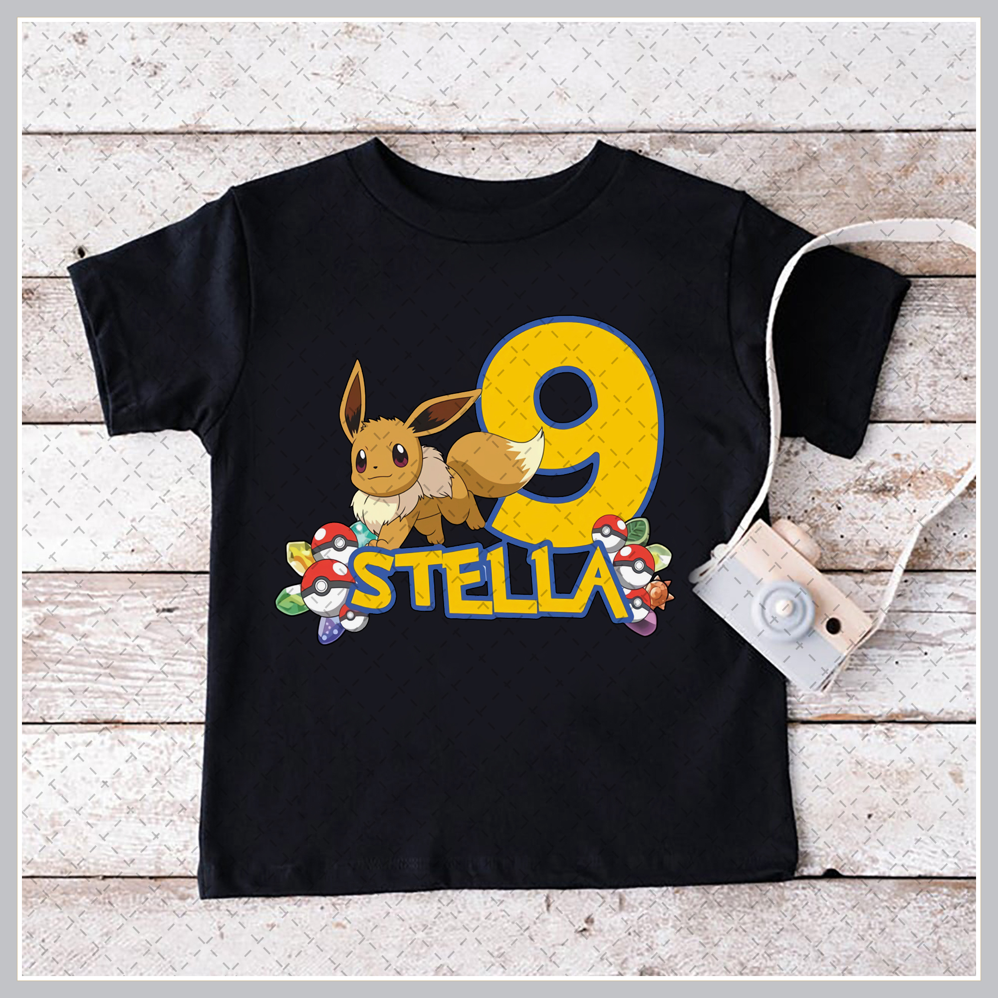 Pokemon Eevee Birthday Shirt, Pokemon Birthday Party Shirt, Custom Name And Age Shirt