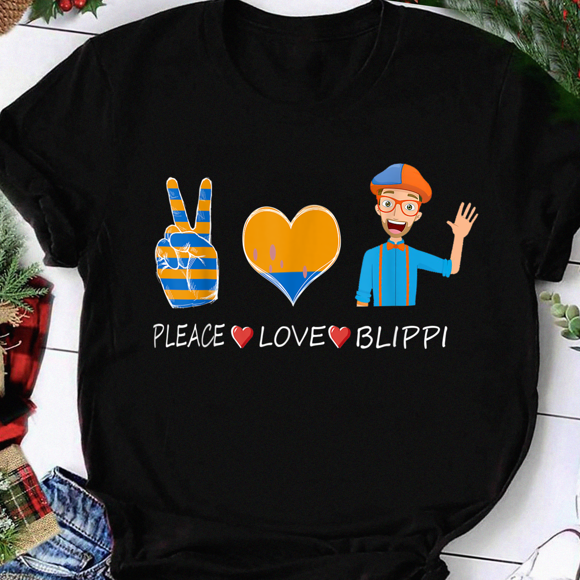 Peace Love Blippi Shirt, Blippi Birthday T-Shirt, Kids Blippis T-Shirt, Blippi shirt gift