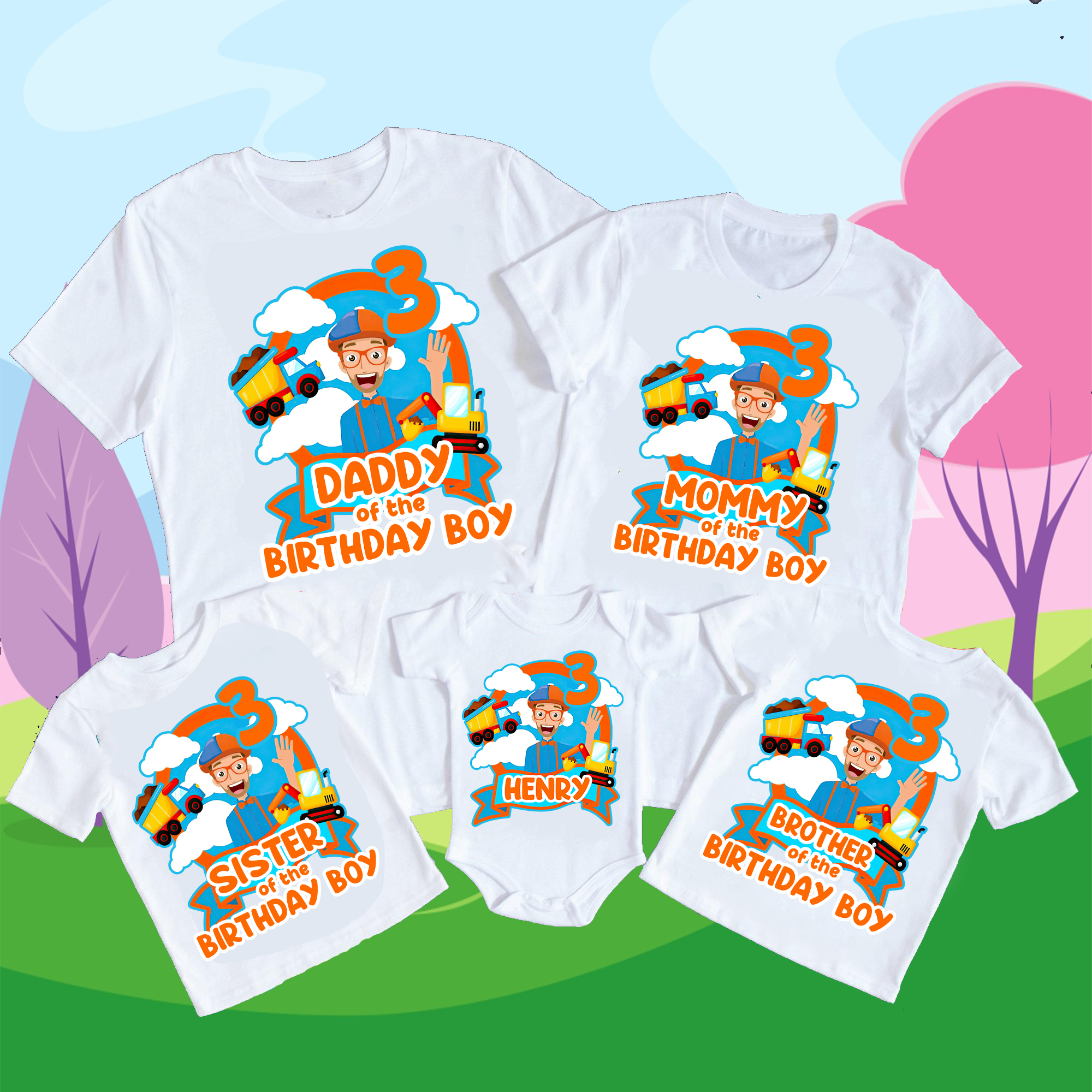 Personalized Blippi Birthday Shirts, Family Blippi shirts, Blippi birthday Theme Shirts, Matching Family Party Shirts