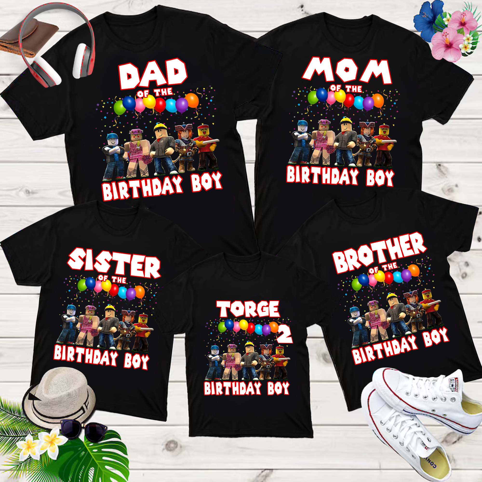 Personalized ROBLOX Themed Birthday Shirt, ROBLOX Shirt, Family Matching shirts