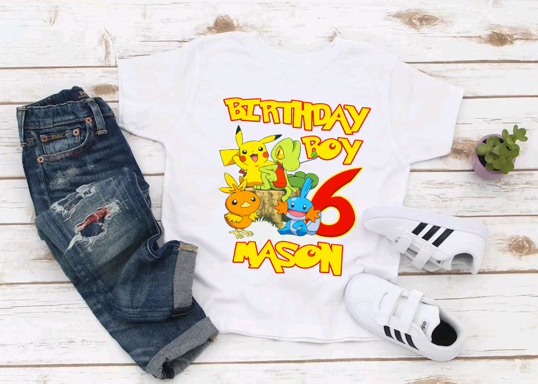 Pokemon Birthday shirt ideas, Pokemon Party shirt, Pokem