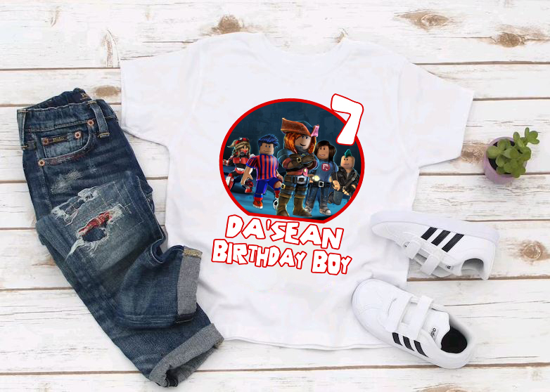 Roblox Birthday Boy T Shirt Set, Roblox Family Matching T Shirt, Roblox Lover Boy T Shirt, Personalized Birthday Gift For Kids T Shirt