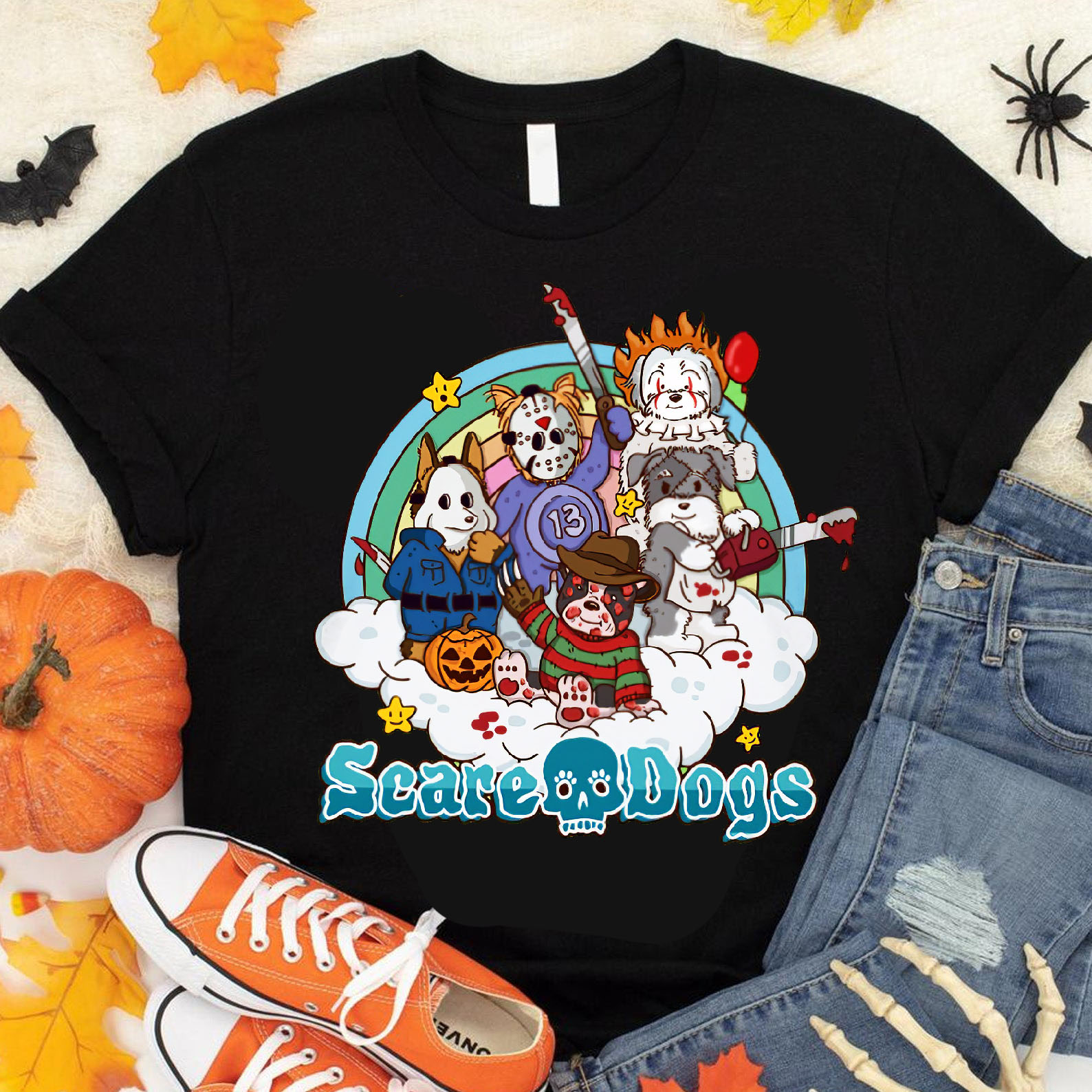 Scary Care Scare Bears Funny Halloween Horror Faces Vintage Shirt, Horror Movie Shirt, Care Bear Shirt