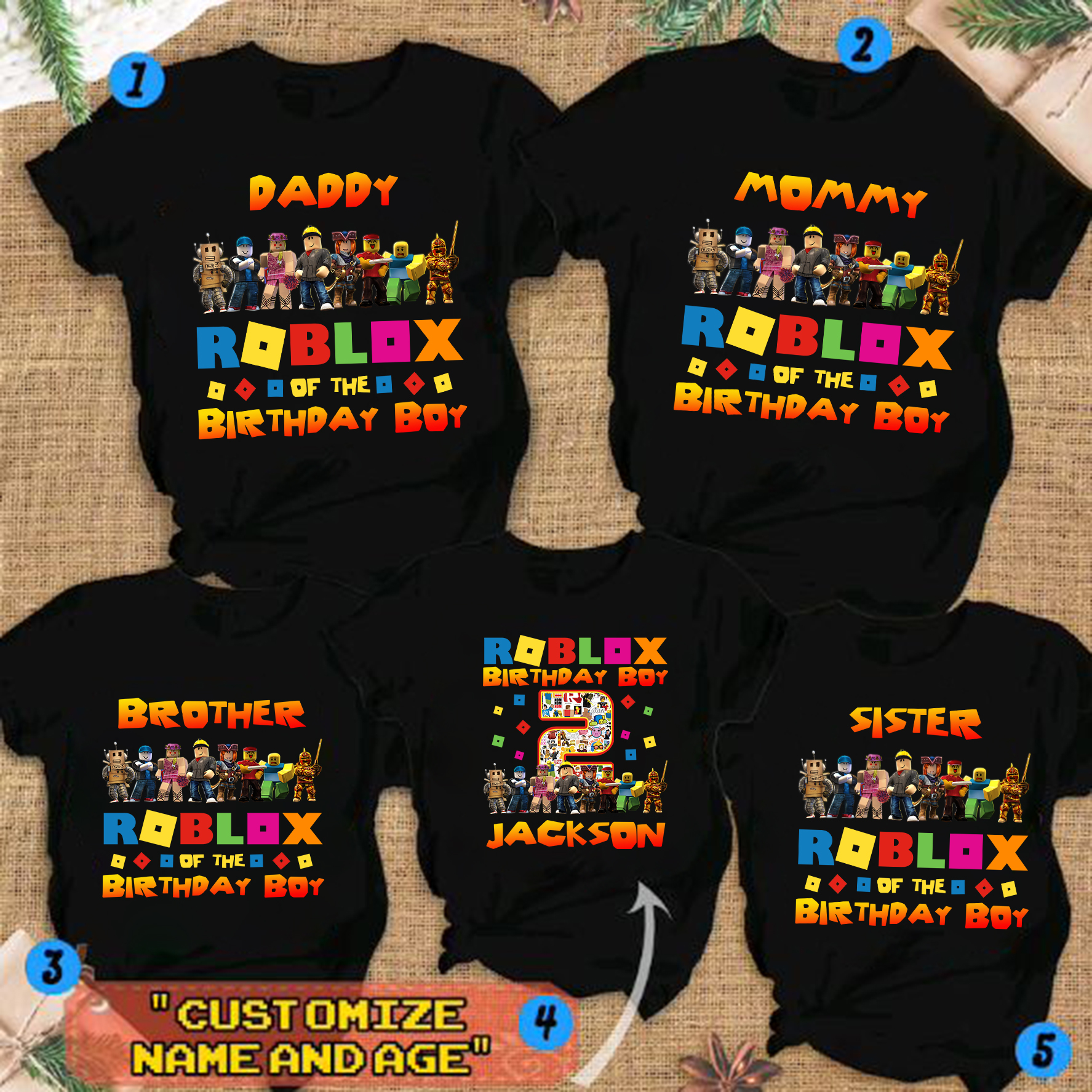 Roblox Birthday T-Shirt, Buy Matching Family Tees Online