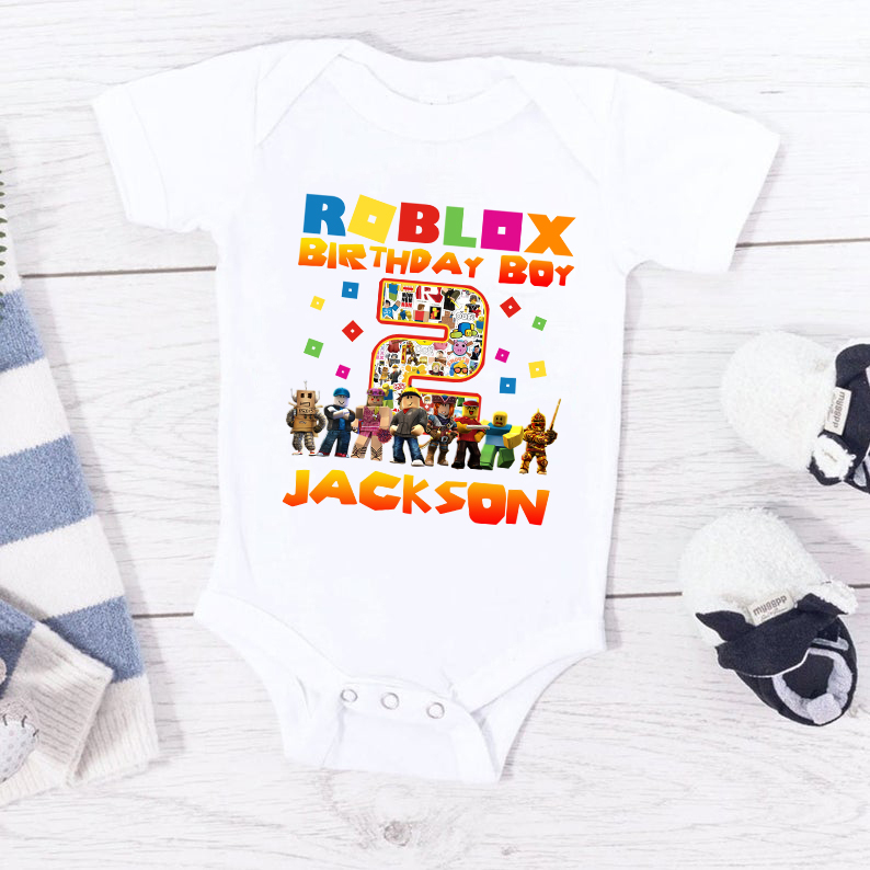 Personalized Embroidered Birthday Roblox Boy T-Shirt, Custom Personali –  MomInspirationShop