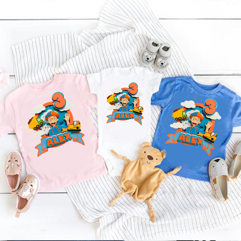 Blippi Birthday Shirt, Blippi Kids, Blippi Birthday,Matching Blippi Family Party Shirts, Custom Blippi Shirt