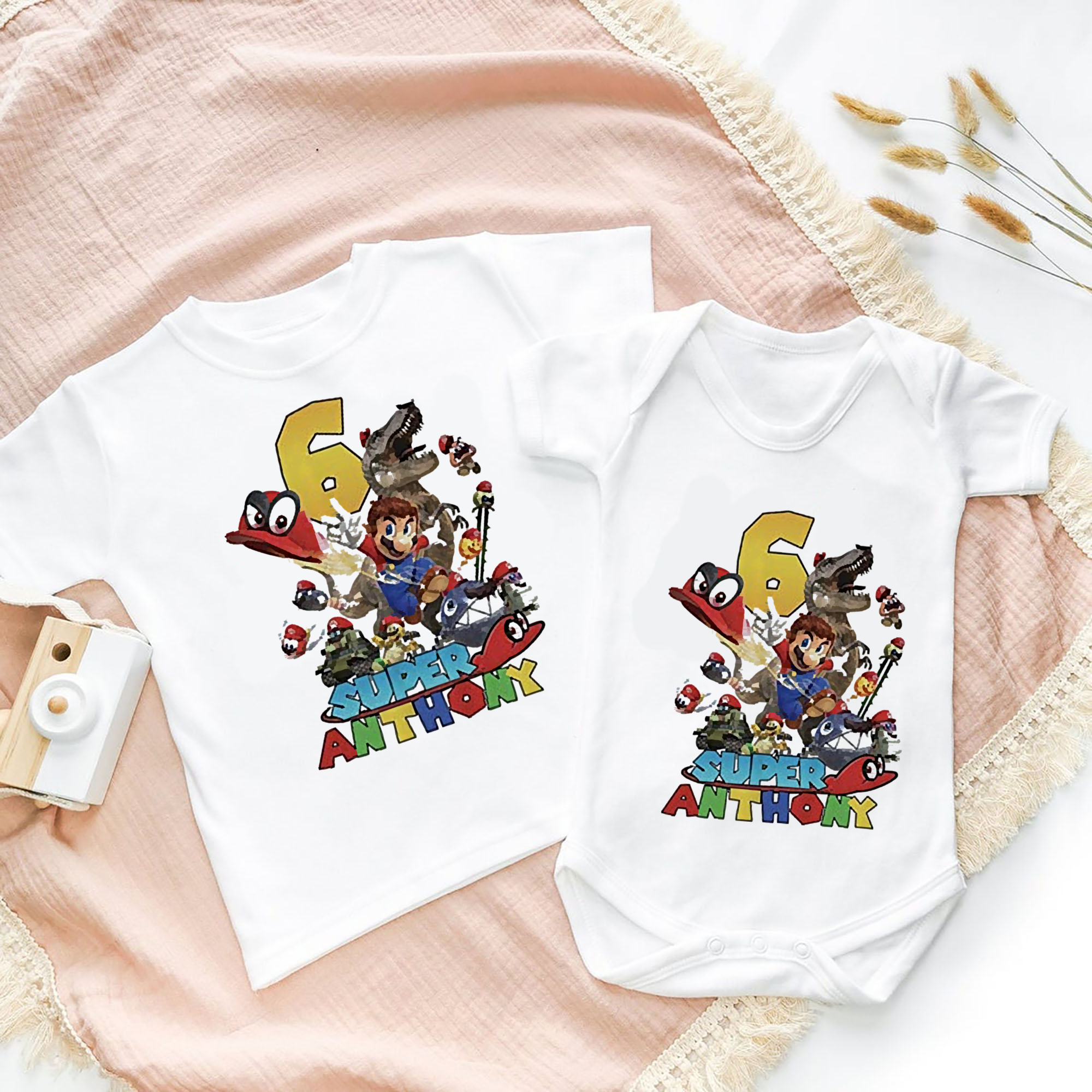 Super Mario Birthday Shirt, Mario Odyssey Birthday Shirt,  Personalized Birthday T-shirt