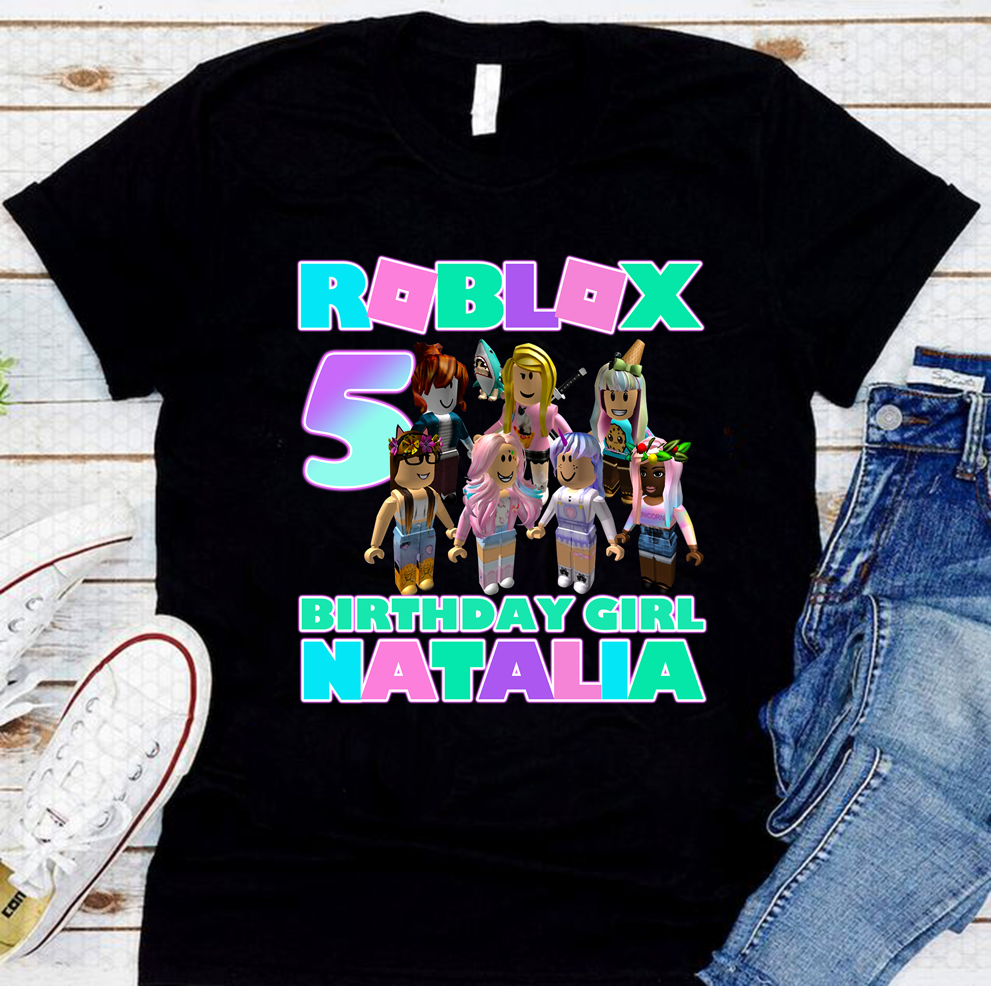 Personalized ROBLOX Themed Birthday Shirt, ROBLOX Birthday, Family Set Matching shirts