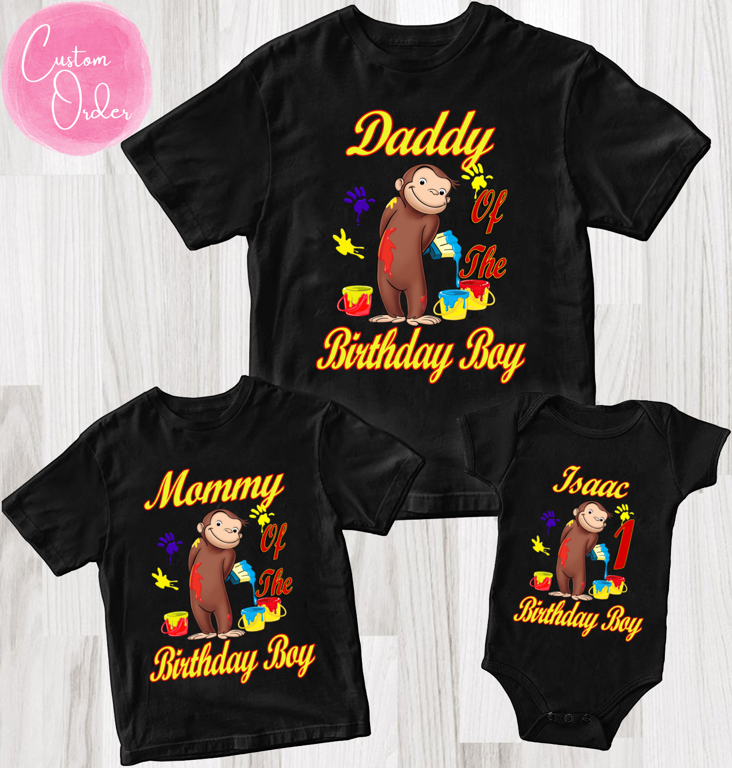 Curious George Birthday Shirt, Customized Curious George Family Shirts