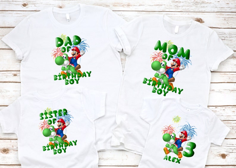 SuperMario Birthday shirt-Birthday Super Mario Shirt-Super Mario Custom shirt- Super Mario Family Birthday shirt