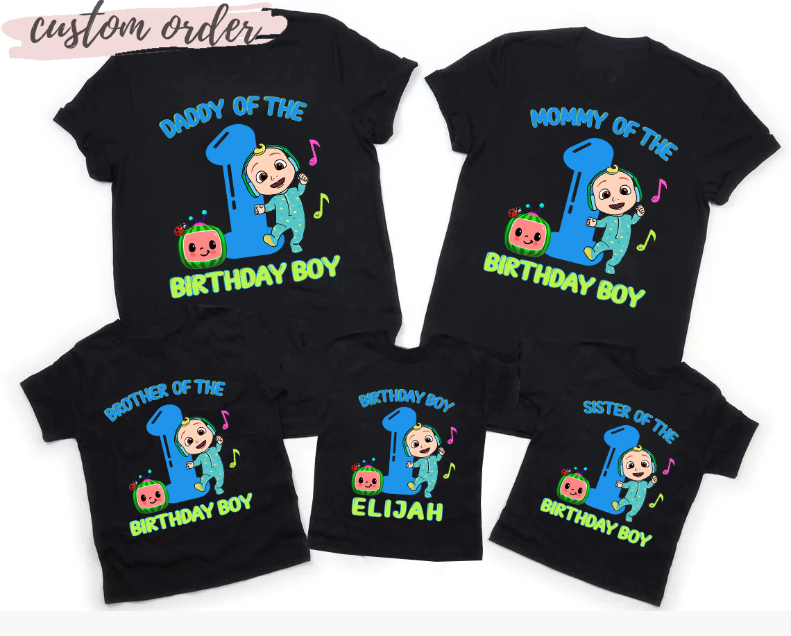 Personalized Coco-melon Birthday Shirts, Cocomelon Family Shirt, Cocomelon Party Shirt, Family Matching shirt