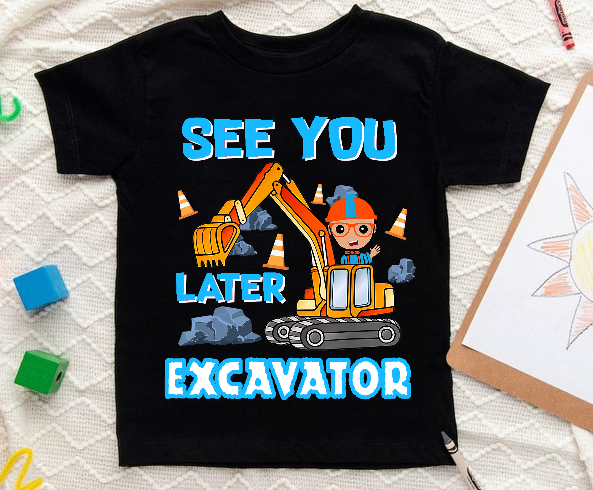 See you later Excavator Blippi Shirt Set, Blippi kids tee, This is my blippi watching shirt
