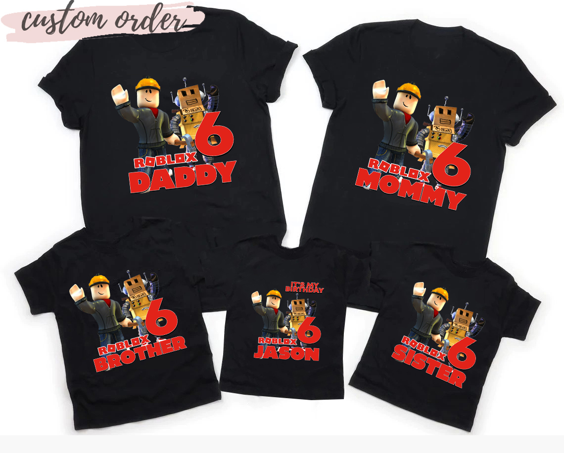 Personalized Roblox Themed Birthday Shirt, Roblox Birthday, Family Matching Shirts, Custom Family Matching Shirt