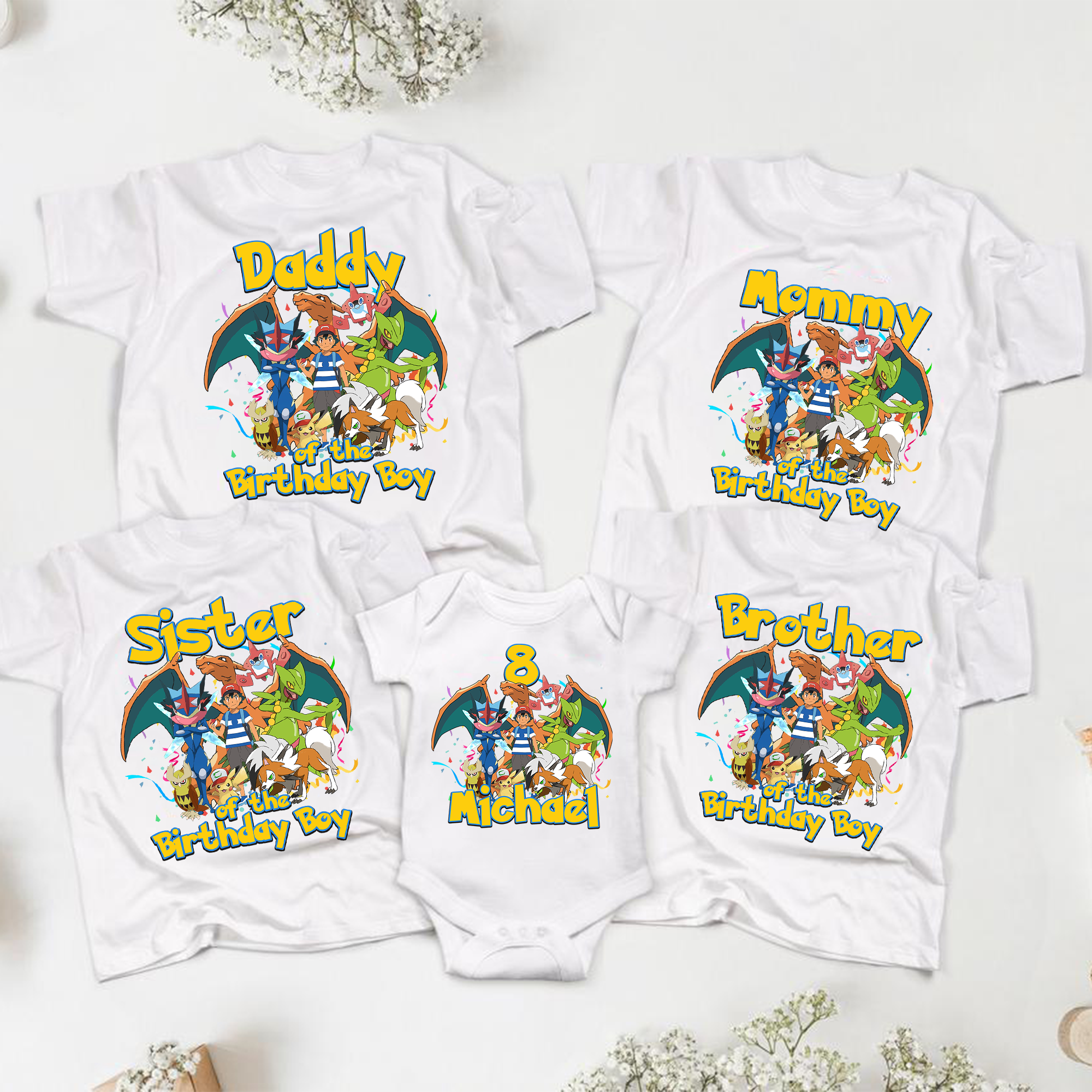 Pokemon Birthday Boy Shirts, Pikachu Birthday Shirt, Pokemon Fans T shirt, Pokemon Eevee Evolution shirt, Boy Tee, Pikachu Kids Costume