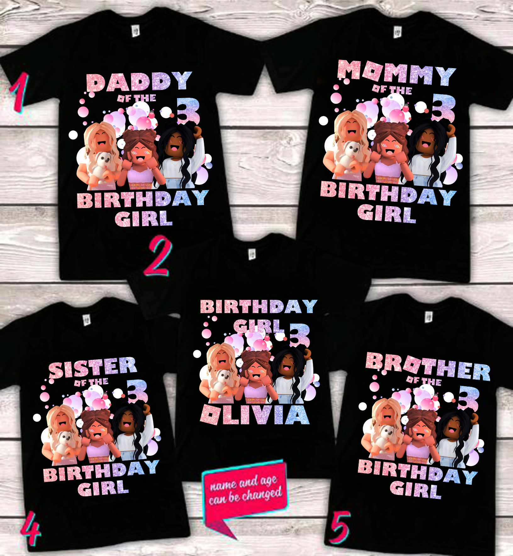 Personalized Roblox Birthday Girl Shirt, Roblox Birthday Family Matching Shirts, Roblox Family Matching Gifts