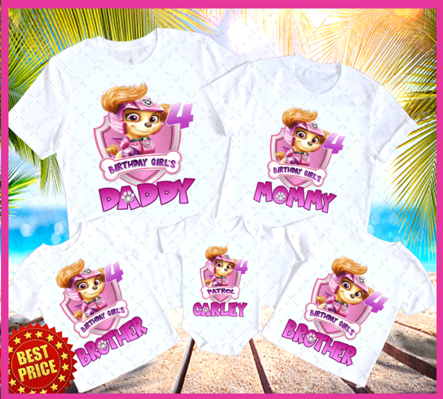 Paw Patrol Chase Birthday shirt, Paw Patrol Birthday Shirt, Paw Patrol birthday family shirt, Family Custom age and name