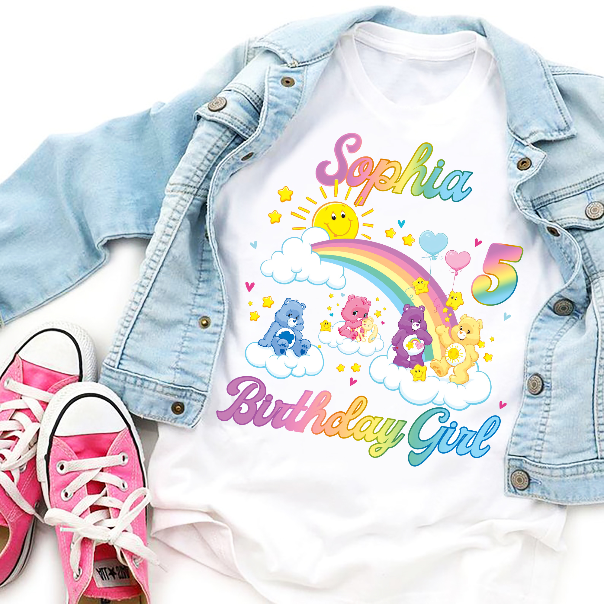 Care Bears Birthday Shirt, Care Bears Family Shirt, Custom Age and Name Shirt