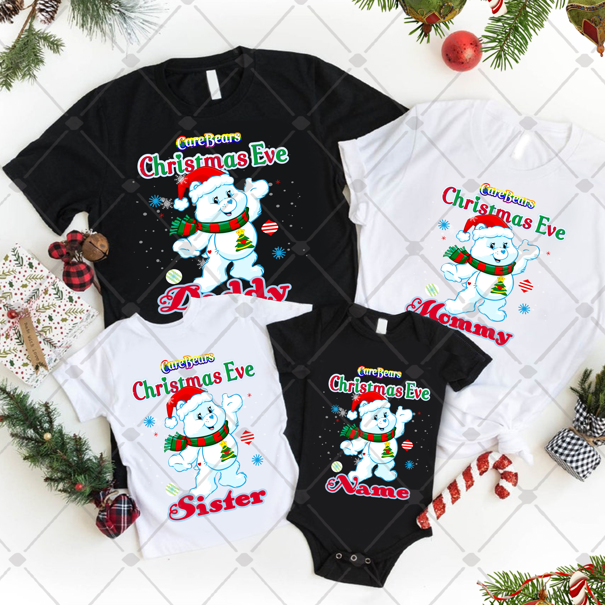 Care Bears Merry Christmas Shirt, Care Bear Christmas Family Shirt, Personalized Care Bears Family Shirt, Custom Name And Age