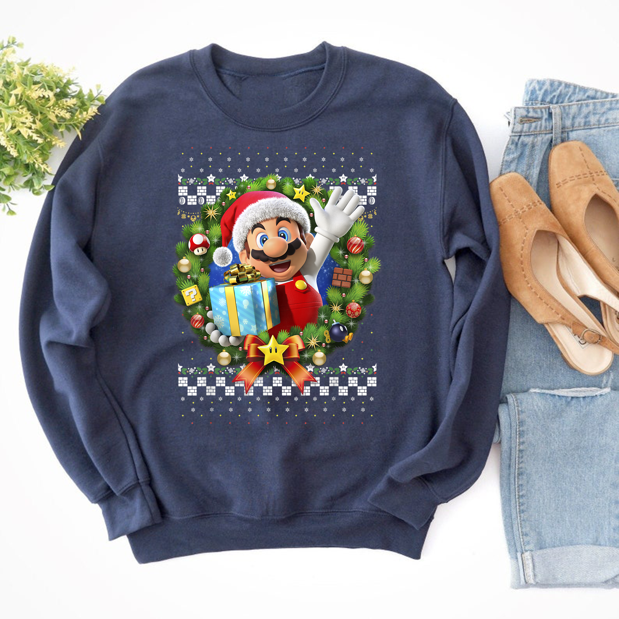 Christmas Sweatshirt, Super Mario shirt, Mario and Luigi shirt , shirt short,34,long shirt Family matching Shirt Gift, Christmas gift