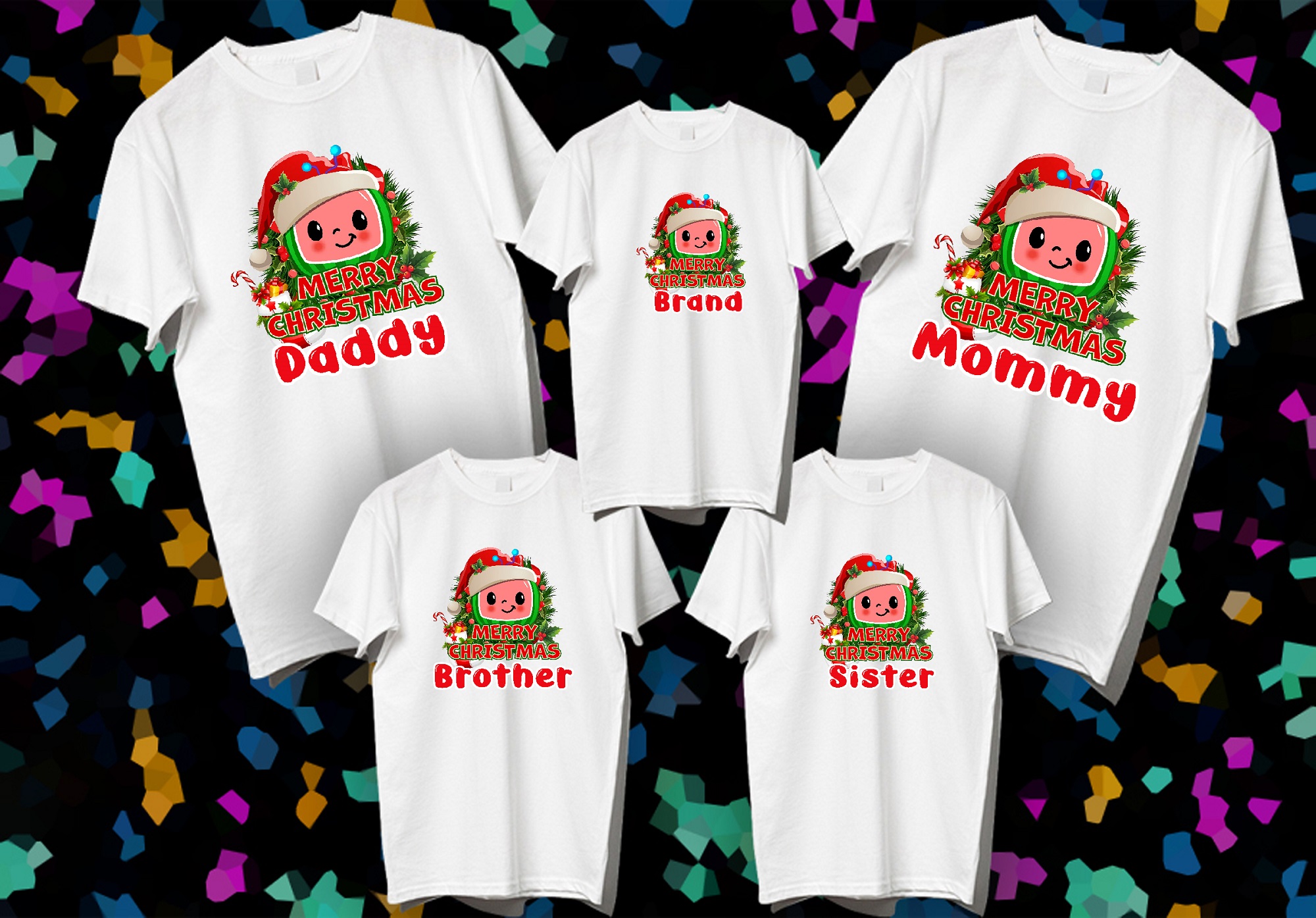 Cocomelon Personalized Birthday Christmas  T-shirt, Unisex Toddler-Youth-Adult Custom Tee, Cocomelon Family T-shirt, Cocomelon BIrthday xmas