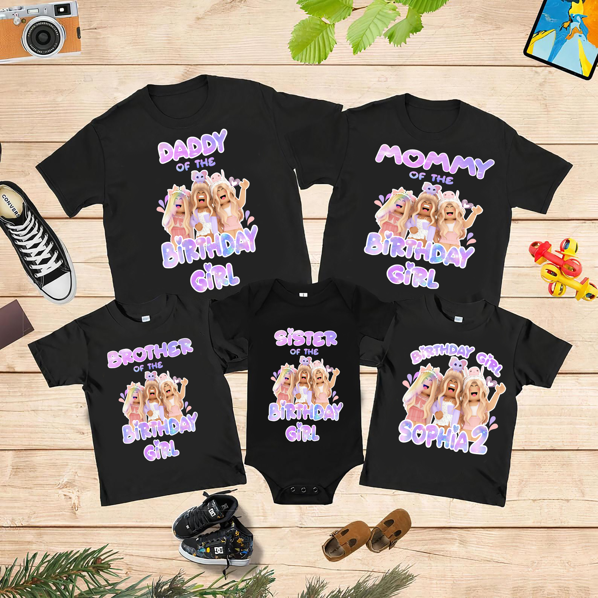 Personalized Roblox Girl Birthday Party Shirt, Roblox Birthday Shirt, Roblox Girl Shirt, Roblox Family Matching shirts