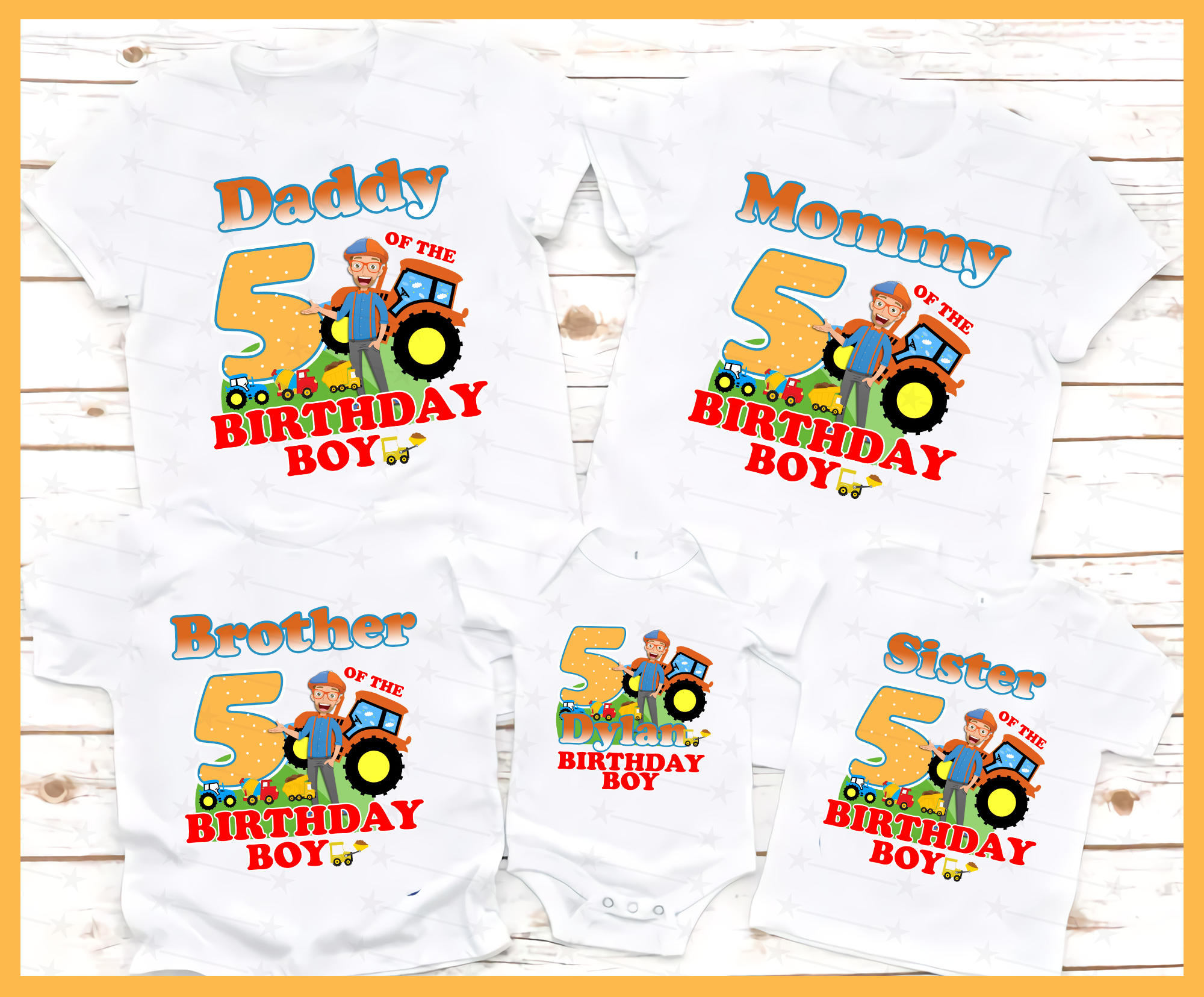 Personalized Blippi Birthday Shirts, Family Blippi shirts, Custom Blippi birthday Theme Shirts Set, Matching Family Party Shirts